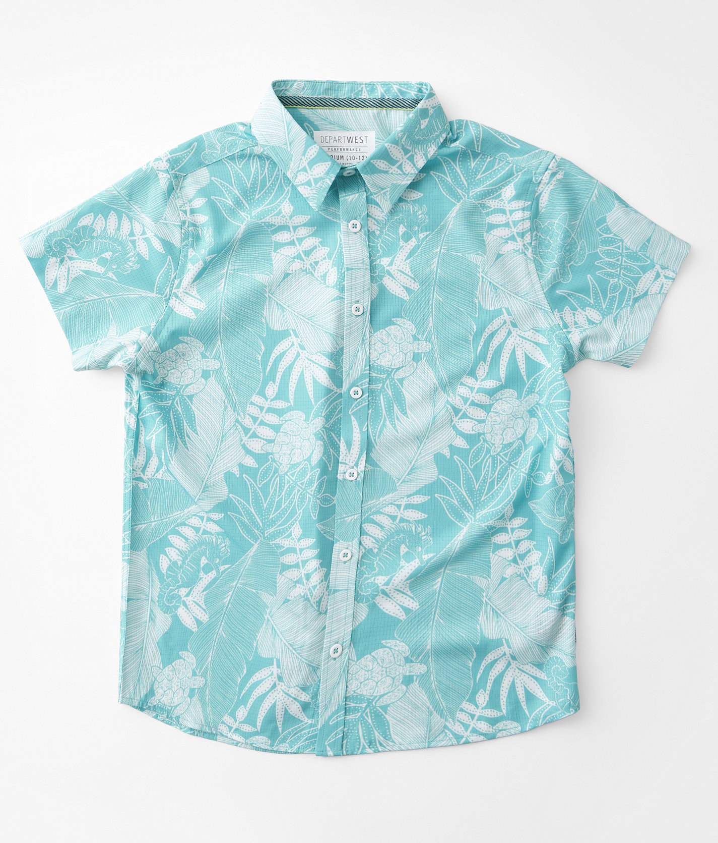 Boys - Departwest Tropical Performance Stretch Shirt - Boy's Shirts in Turquoise