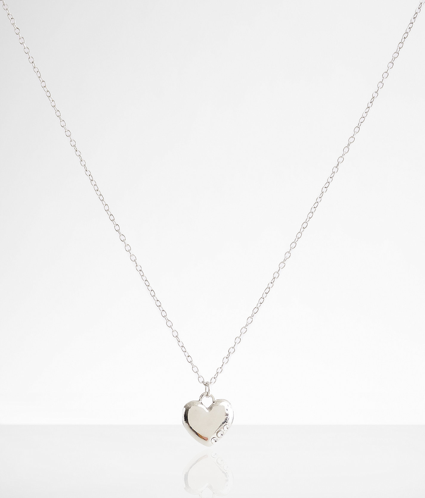 boutique by BKE Glitz Heart Necklace - Women's Jewelry in Silver