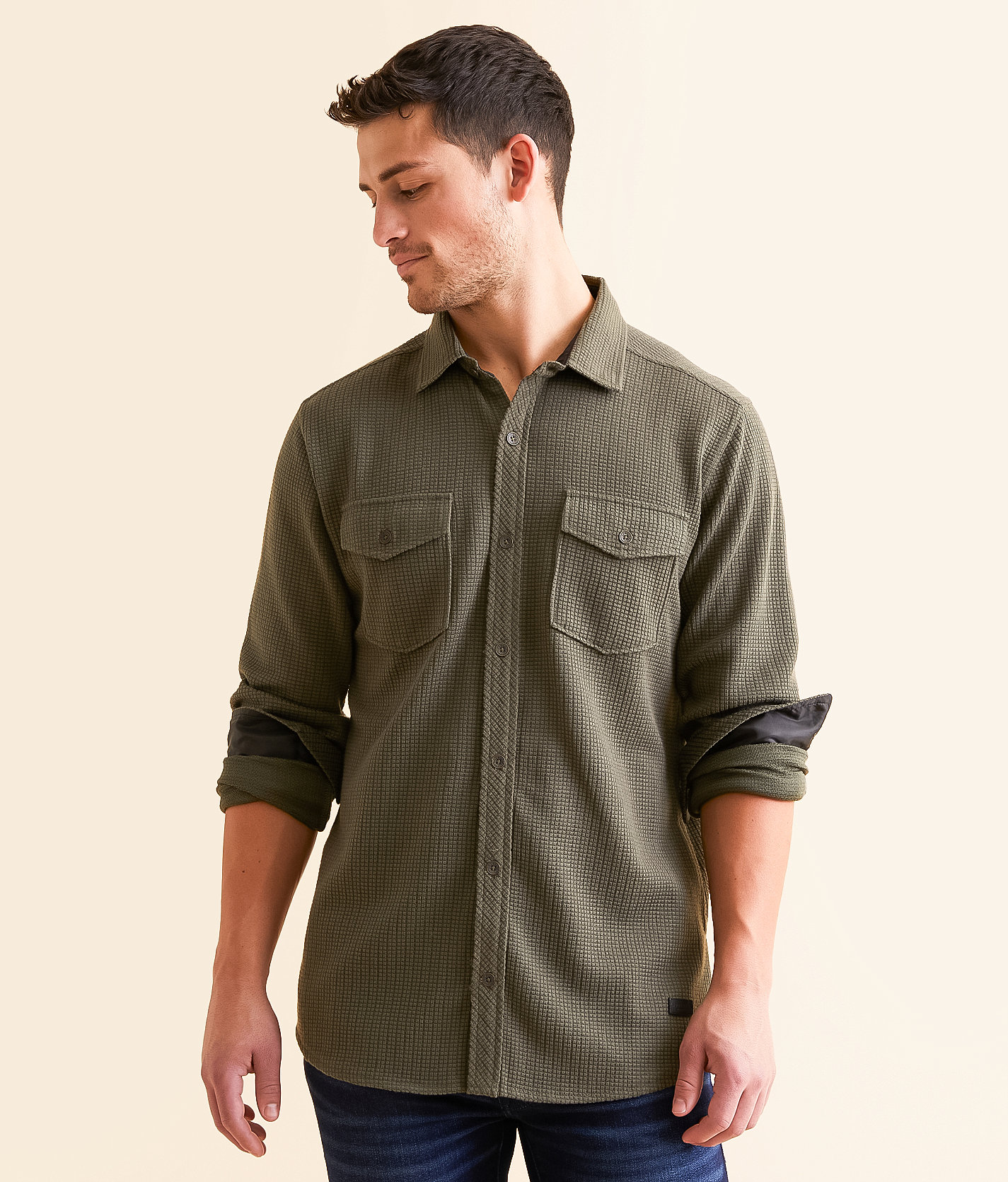 Outpost Makers Textured Knit Standard Shirt - Men's Shirts in Dusty Olive