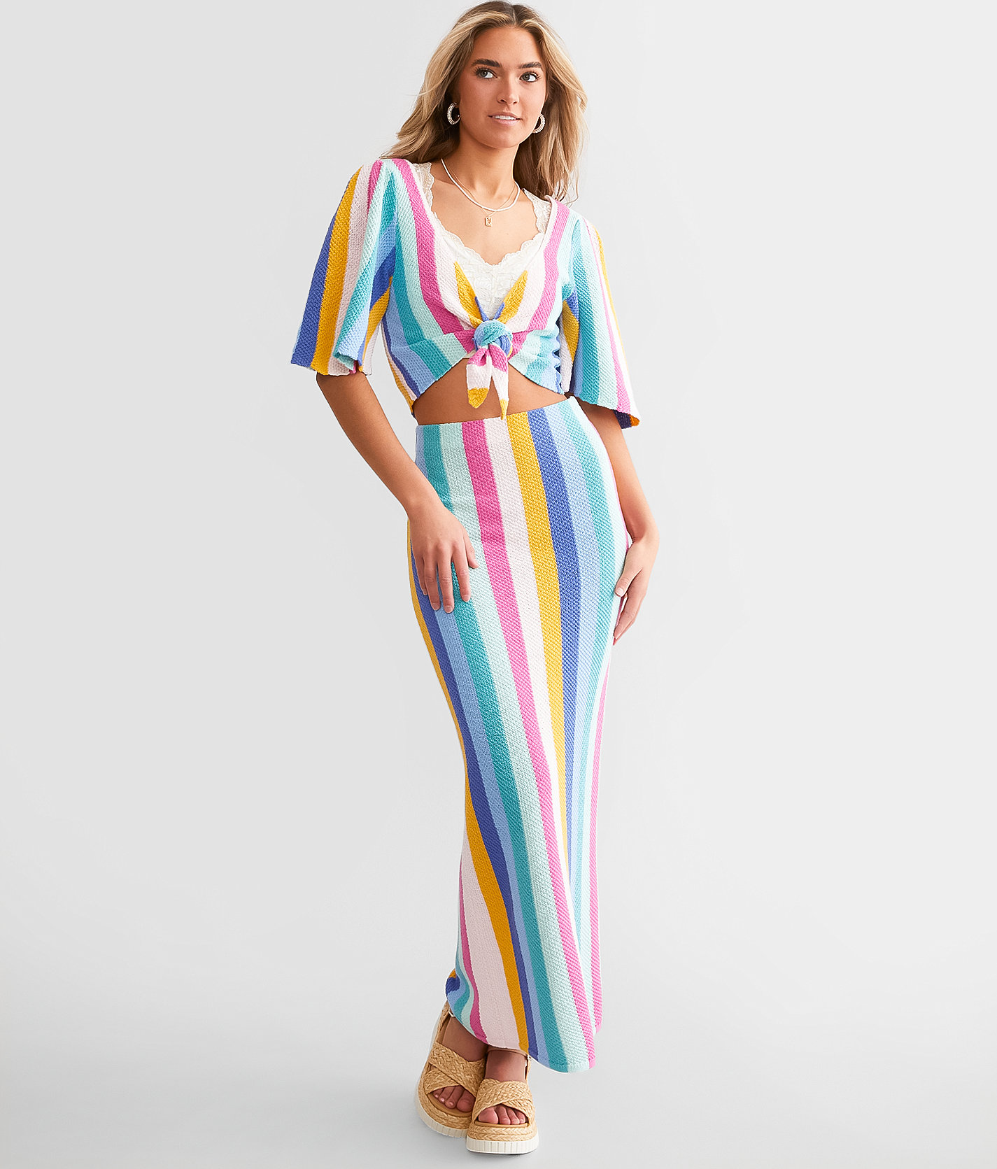 Z Supply Iman Prism Maxi Skirt - Women's Skirts in Cabana Teal