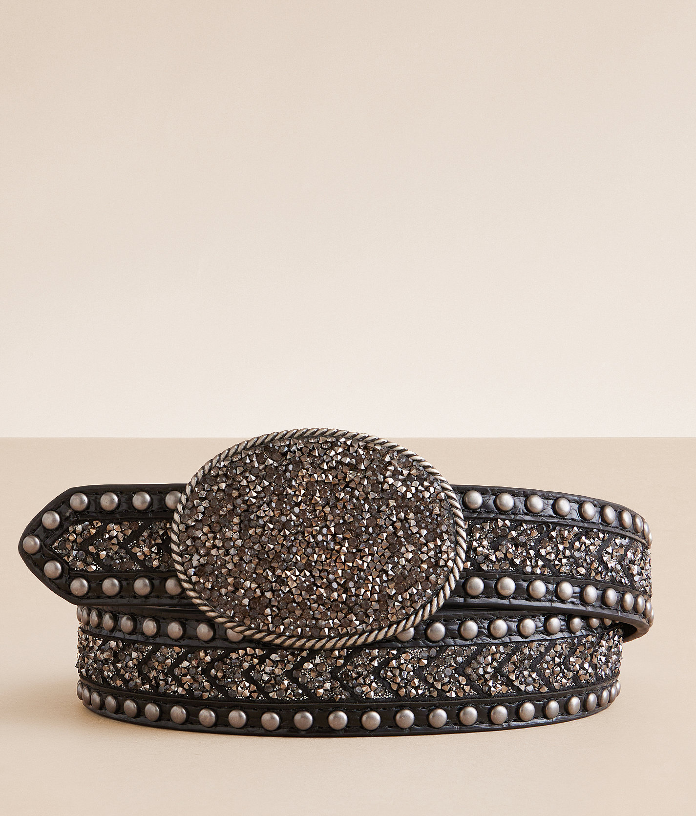Angel Ranch Glitz Western Leather Belt - Women's Belts in Black