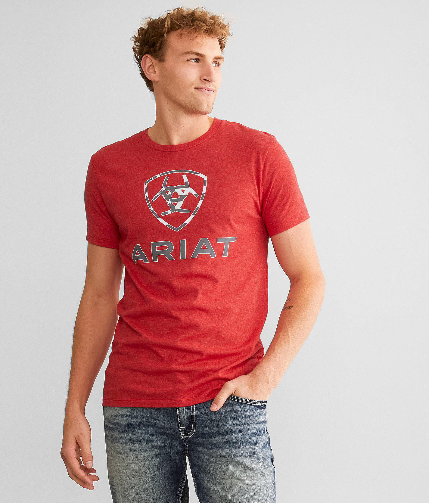 Ariat US Statement T-Shirt - Men's T-Shirts in Red Heather