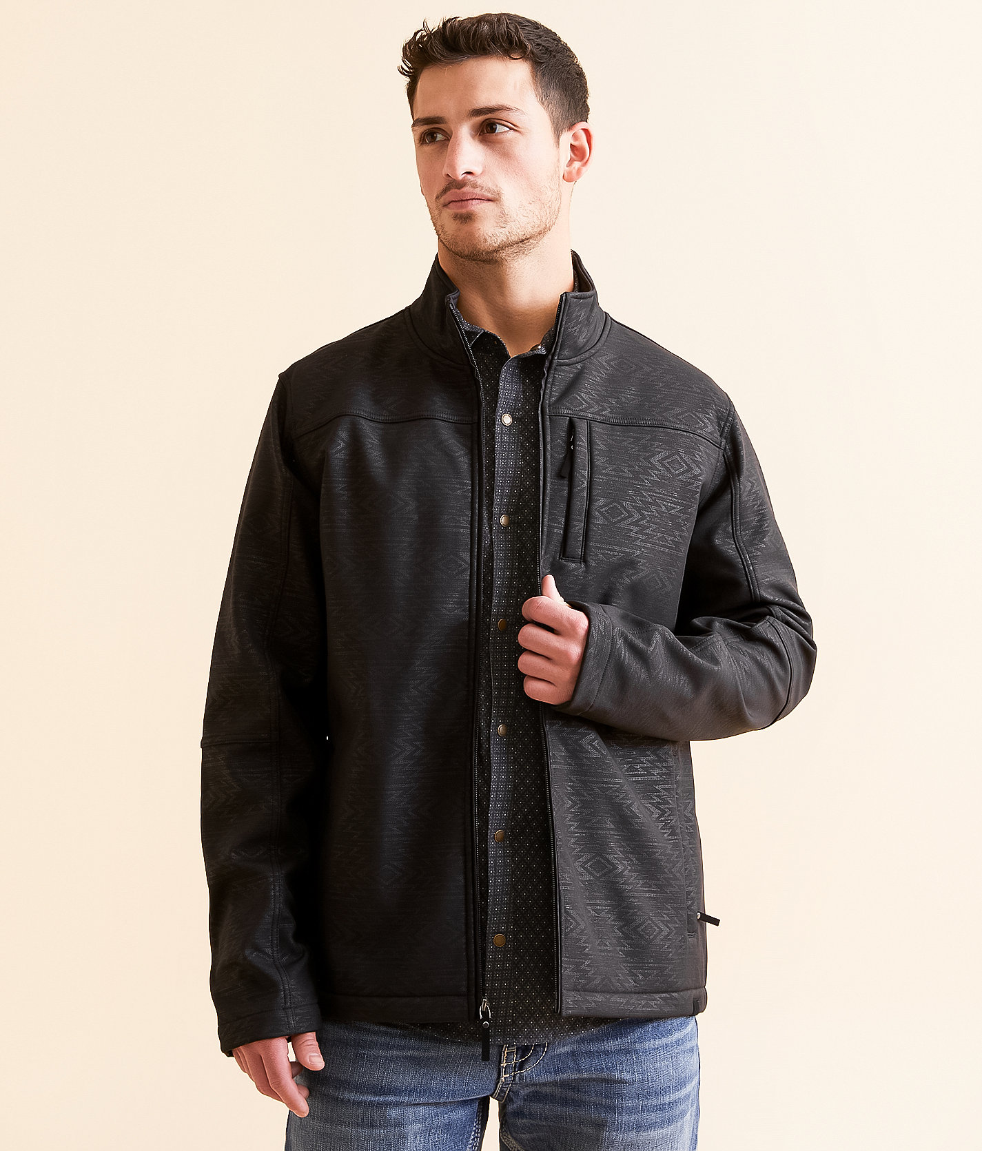 Gentry County Southwestern Softshell Jacket - Men's Coats & Jackets in Black