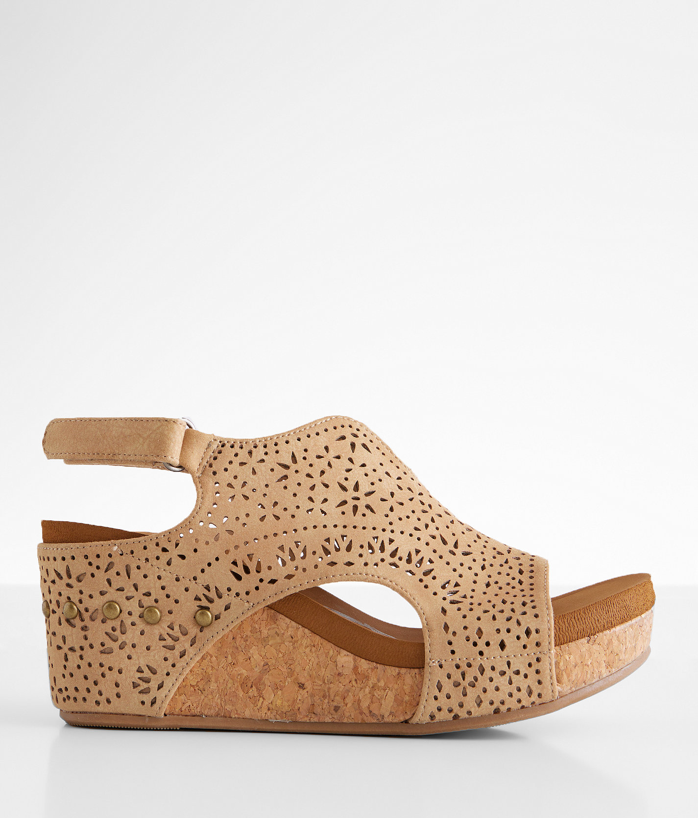 Very G Nova Laser Cut Wedge Sandal - Women's Shoes in Nude