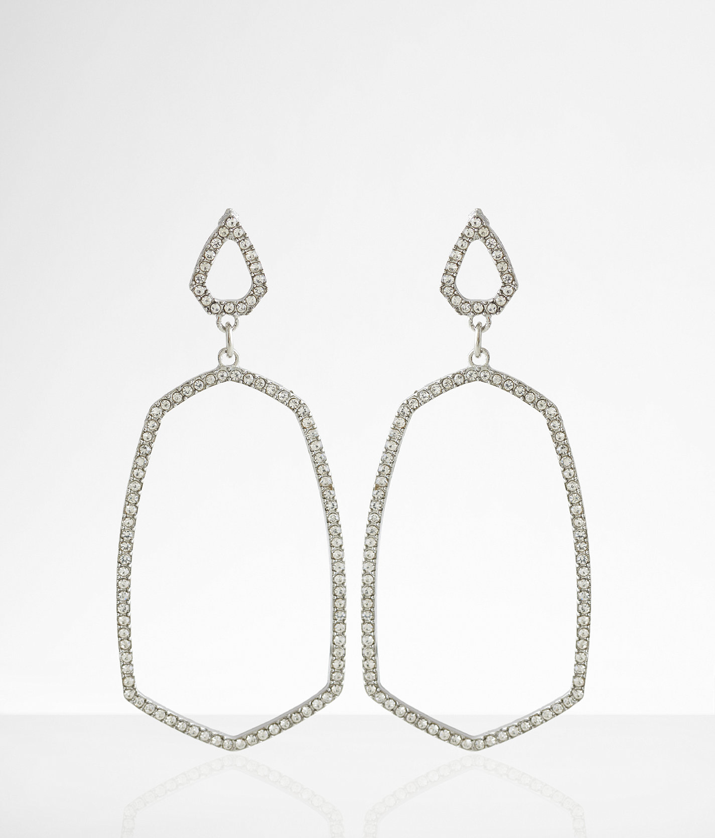 boutique by BKE Rhinestone Glitz Earring - Women's Jewelry in Silver