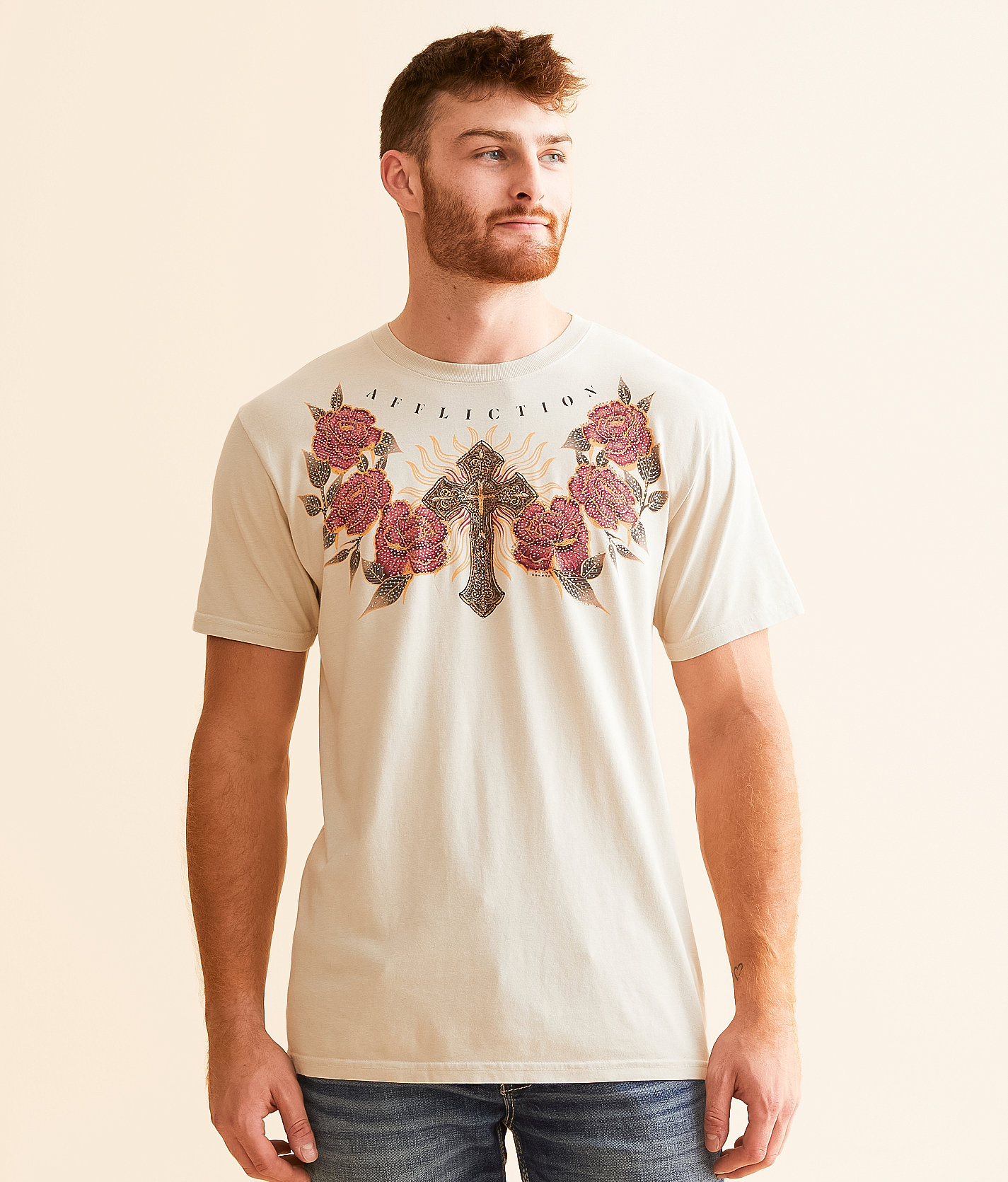 Affliction Crimson Thorn T-Shirt - Men's T-Shirts in Peyote Pigment Dye