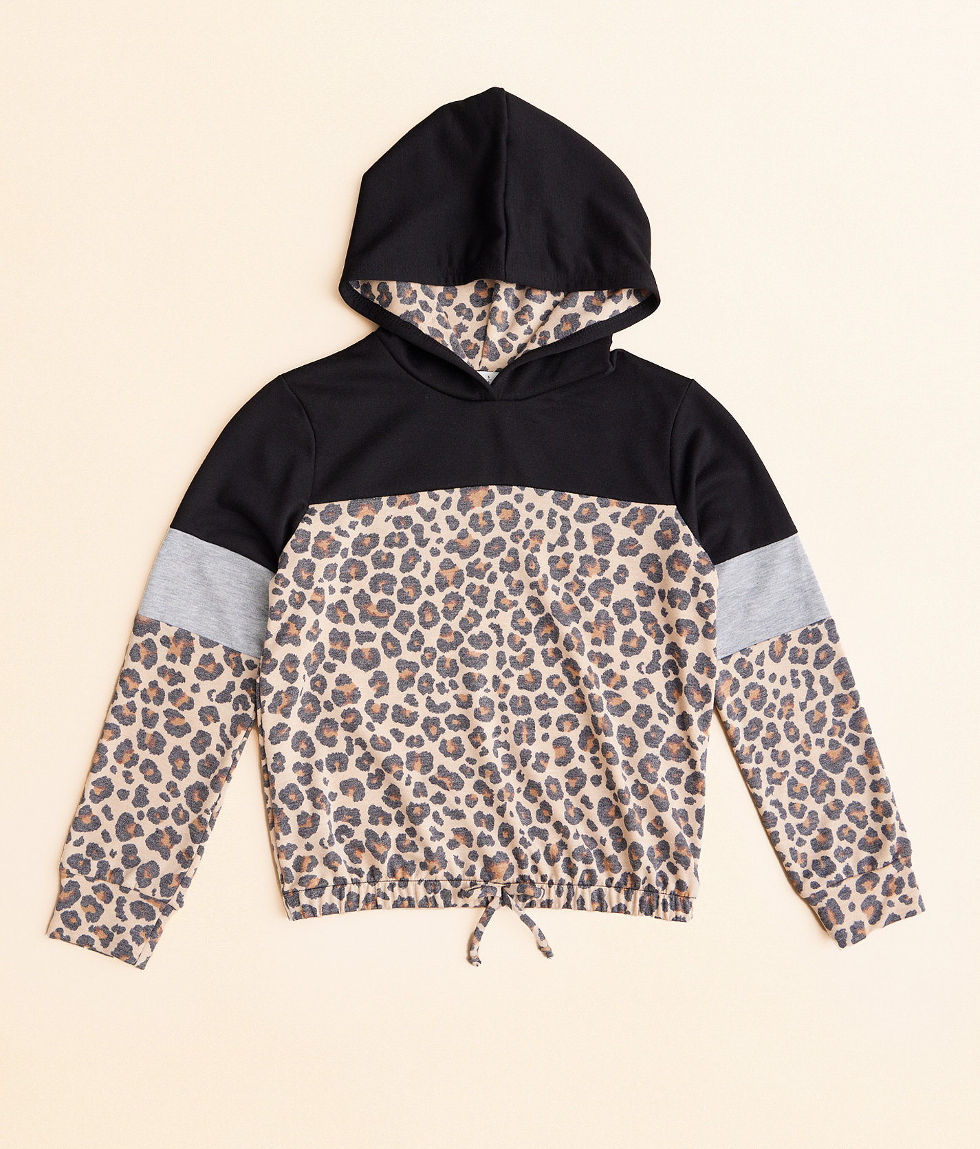 Girls - BKE Cheetah Print Hoodie - Girl's Sweatshirts in Black Grey