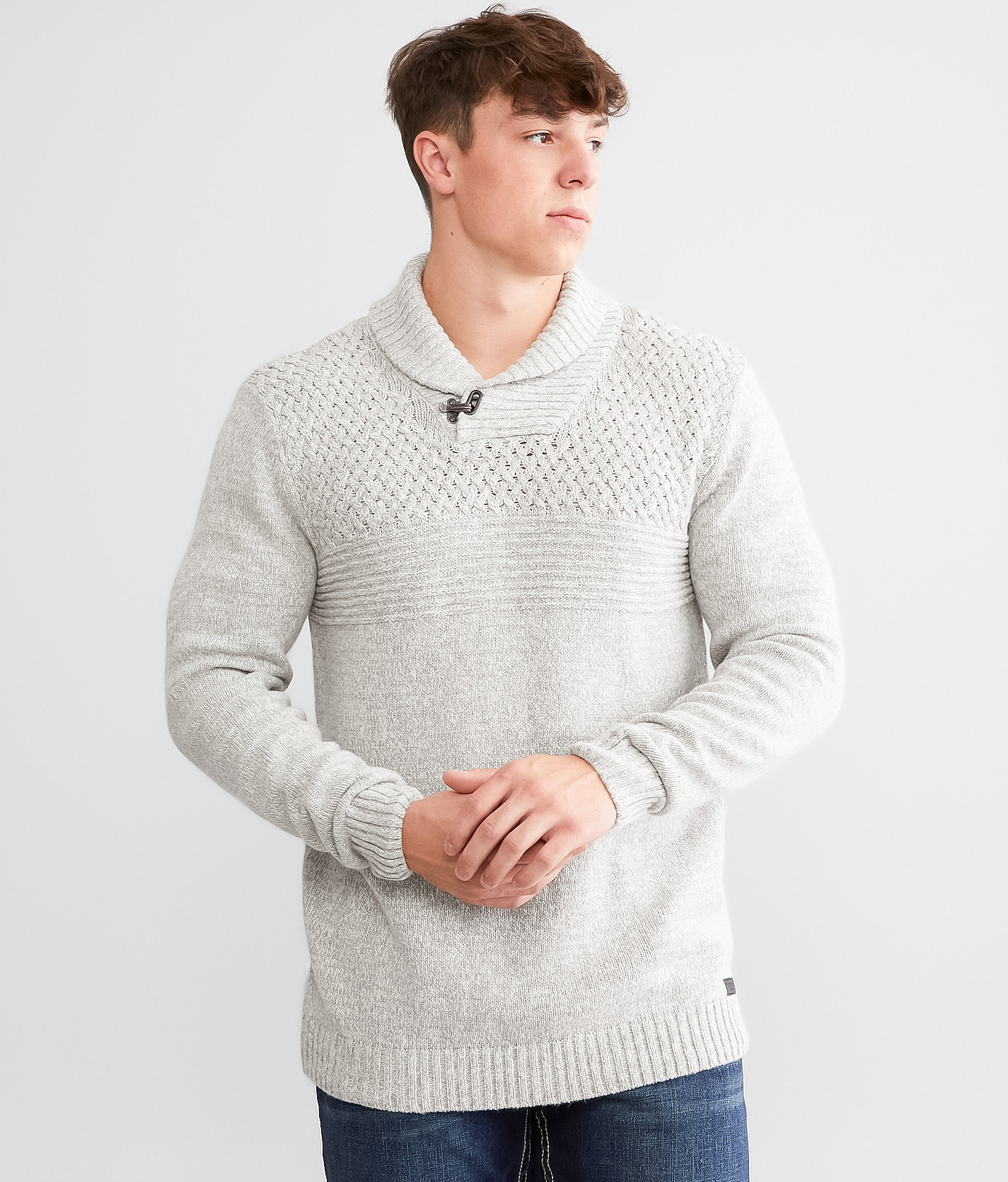 Outpost Makers Shawl Sweater - Men's Sweaters in Fog Melange