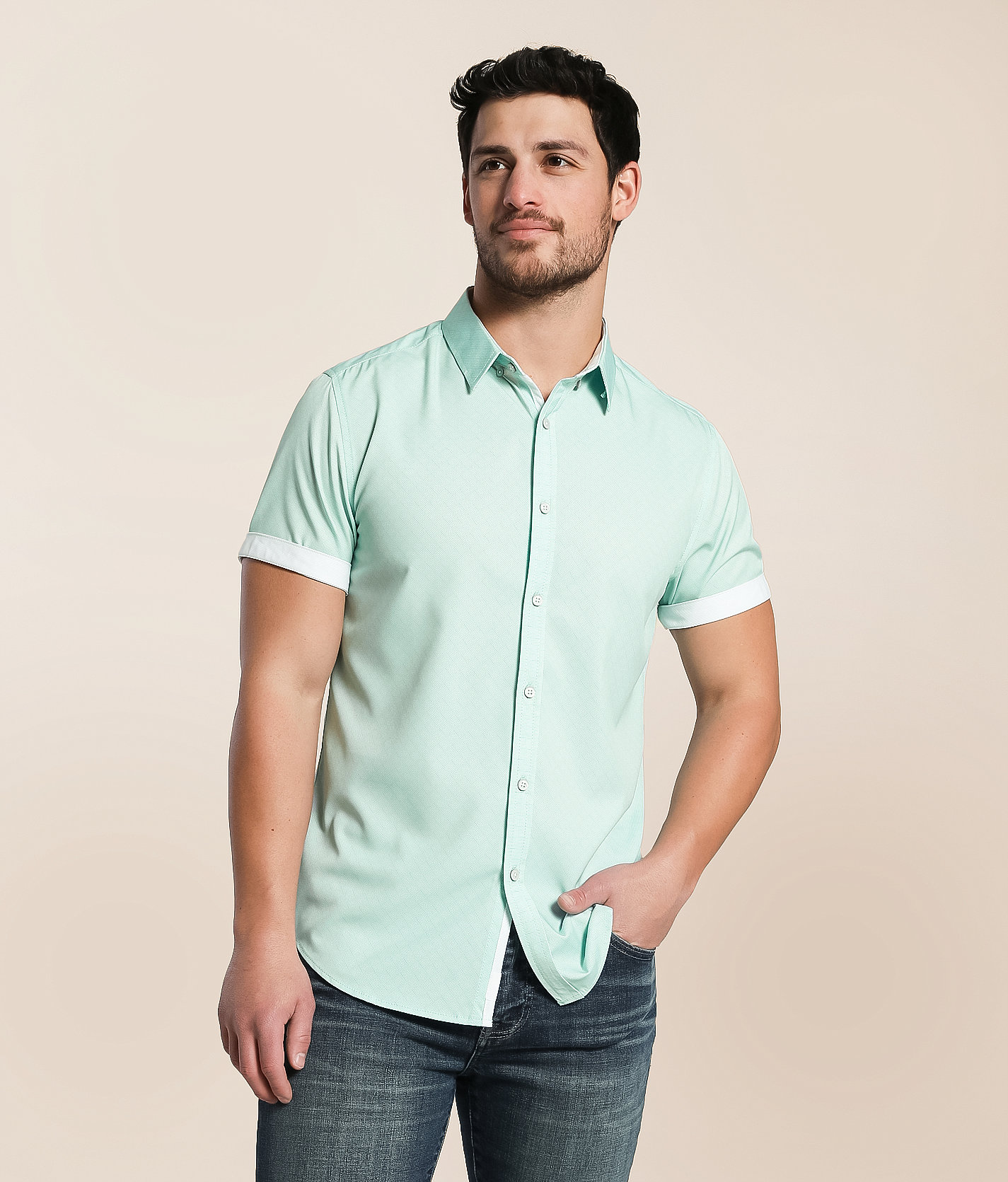 J.B. Holt Standard Performance Stretch Shirt - Men's Shirts in Mint