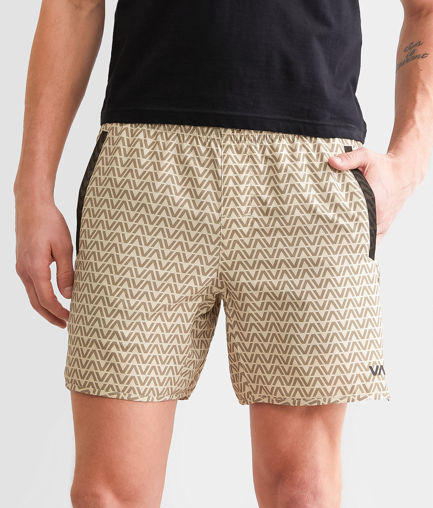 RVCA Yogger Stretch Short - Men's Activewear in Oatmeal