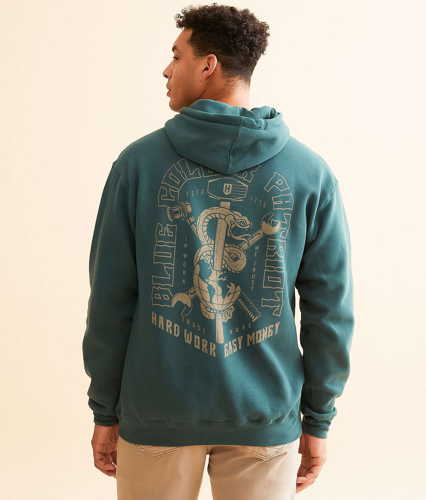 Howitzer Hard Work Hooded Sweatshirt - Men's Sweatshirts in Sea Moss