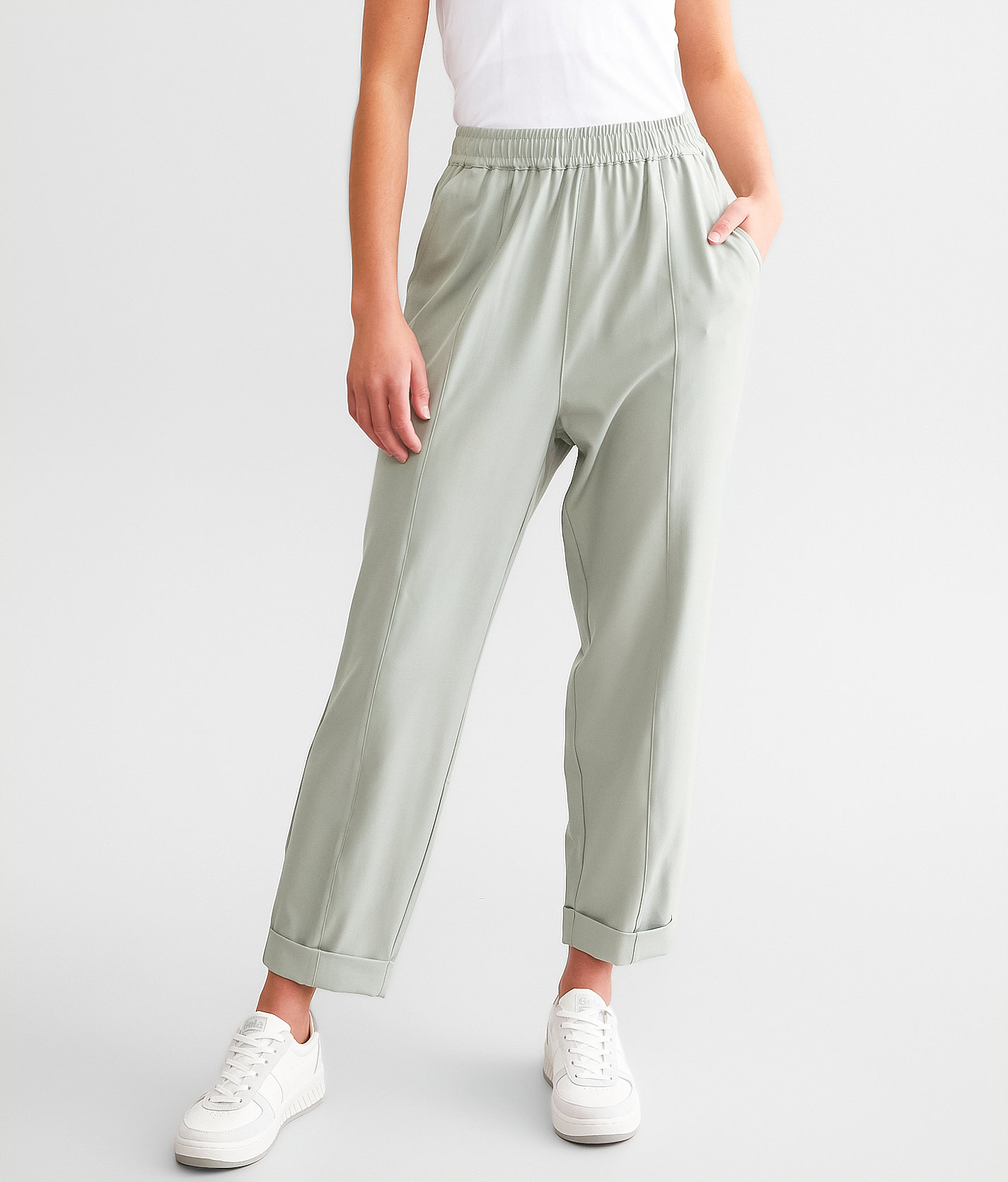 Varley Oakland Turn-Up Taper Stretch Pant - Women's Pants in Cool Sage
