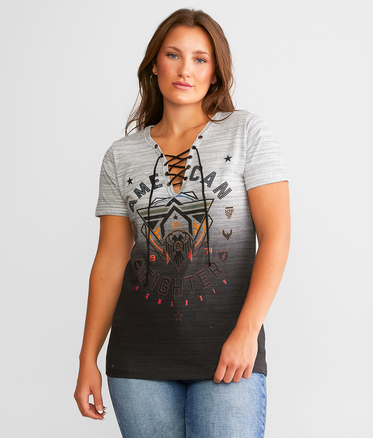 American Fighter College Park T-Shirt - Women's T-Shirts in White Black