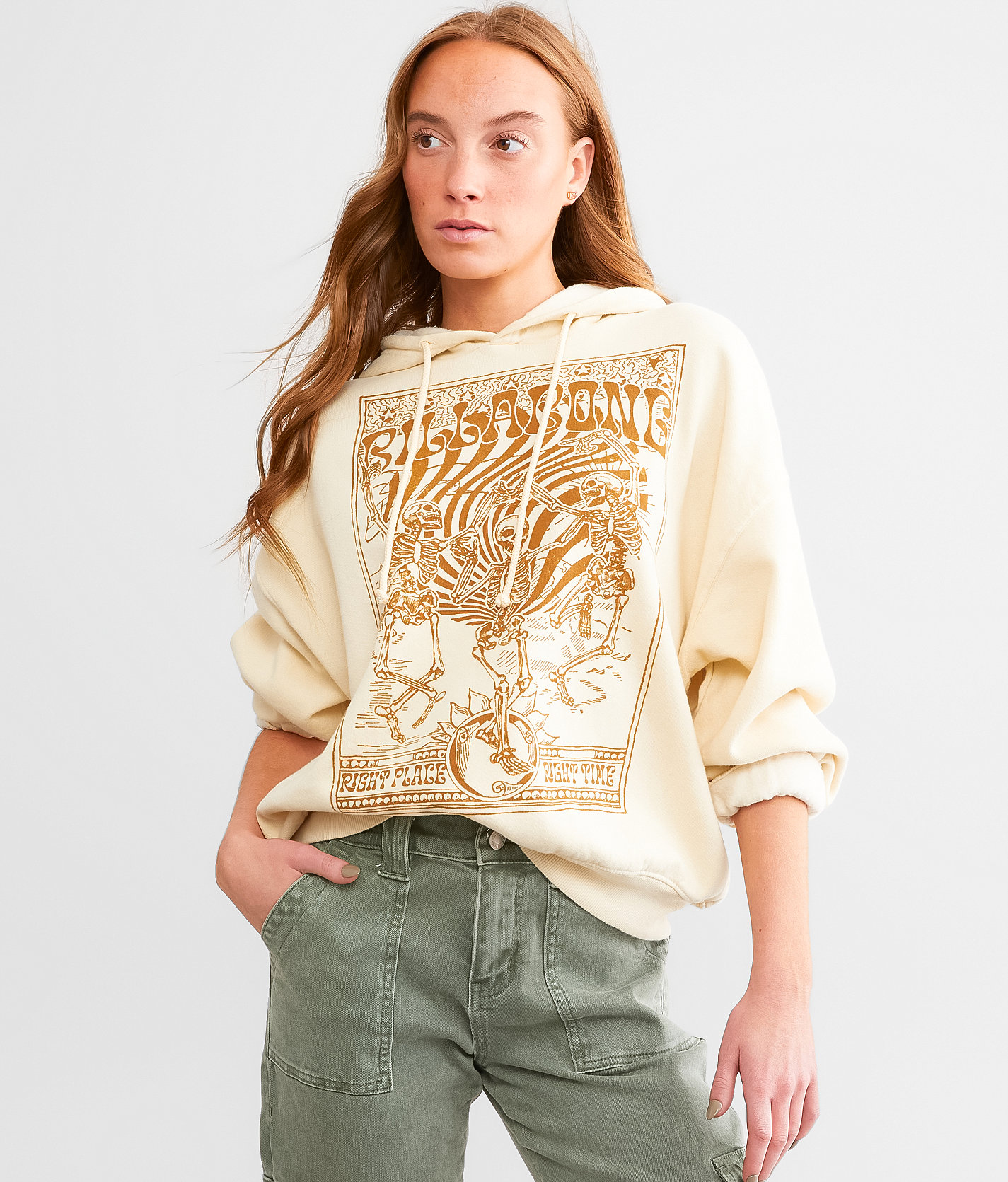 Billabong Keep Ridin' Hooded Sweatshirt - Women's Sweatshirts in Antique White