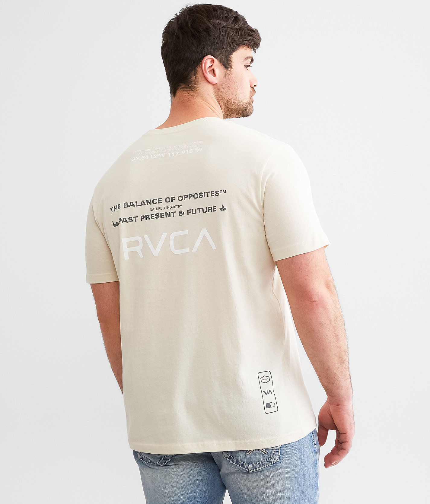 RVCA Placements T-Shirt - Men's T-Shirts in Silver Bleach