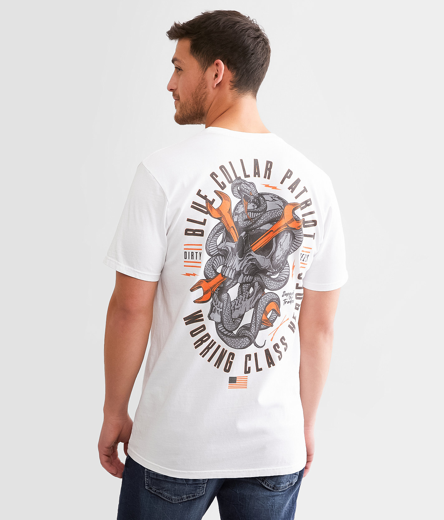 Howitzer Blue Collar Deeds T-Shirt - Men's T-Shirts in White