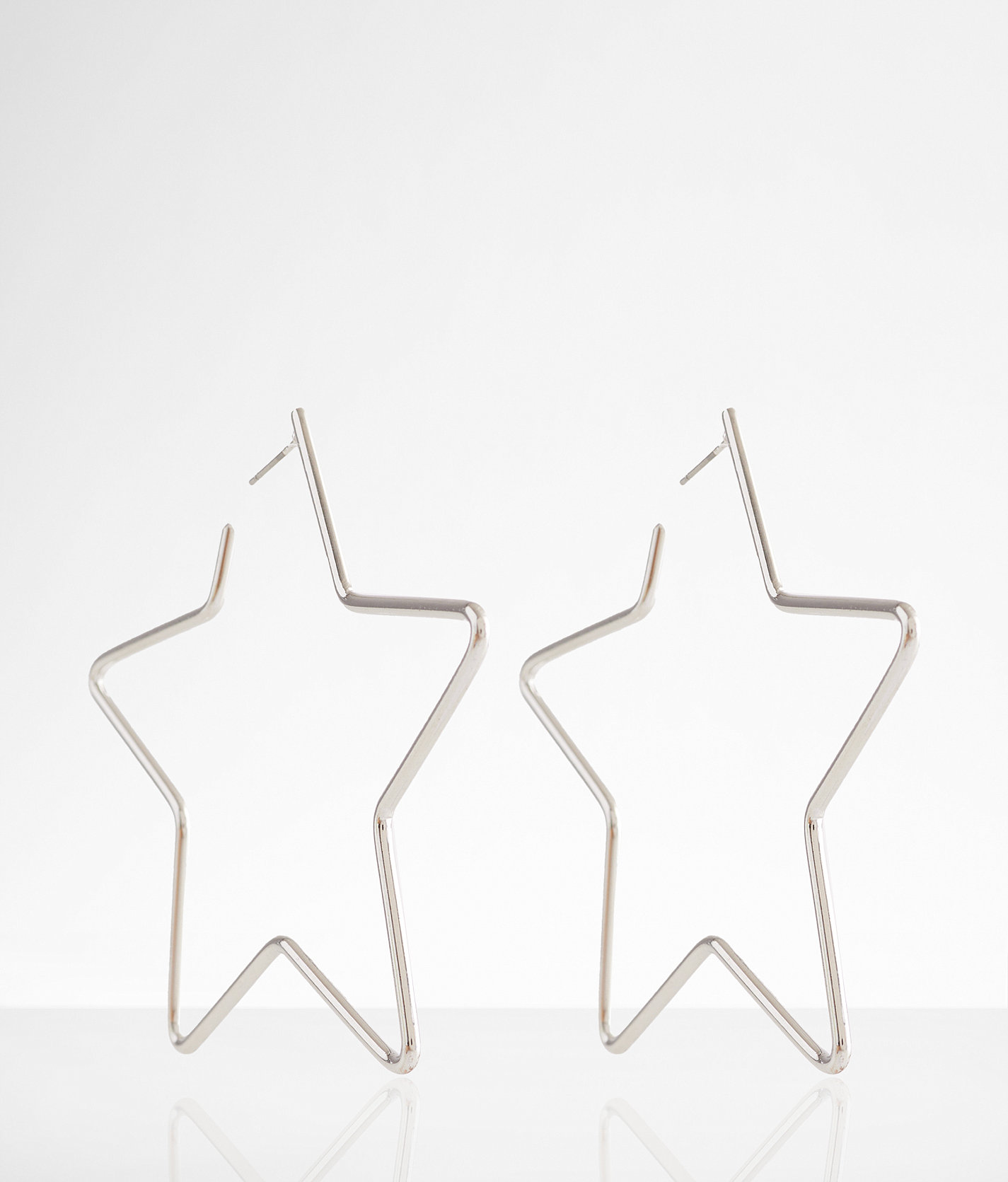 boutique by BKE Star Hoop Earring - Women's Jewelry in Silver