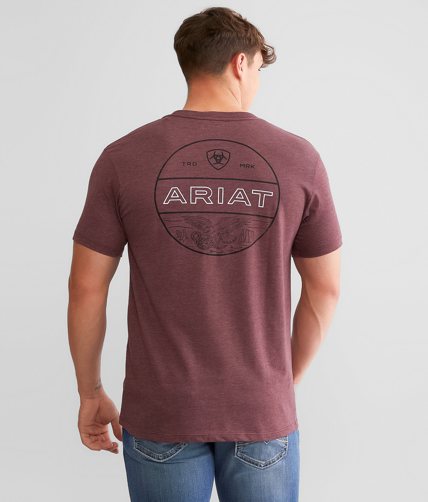 Ariat Eagle & Snake T-Shirt - Men's T-Shirts in Maroon Heather