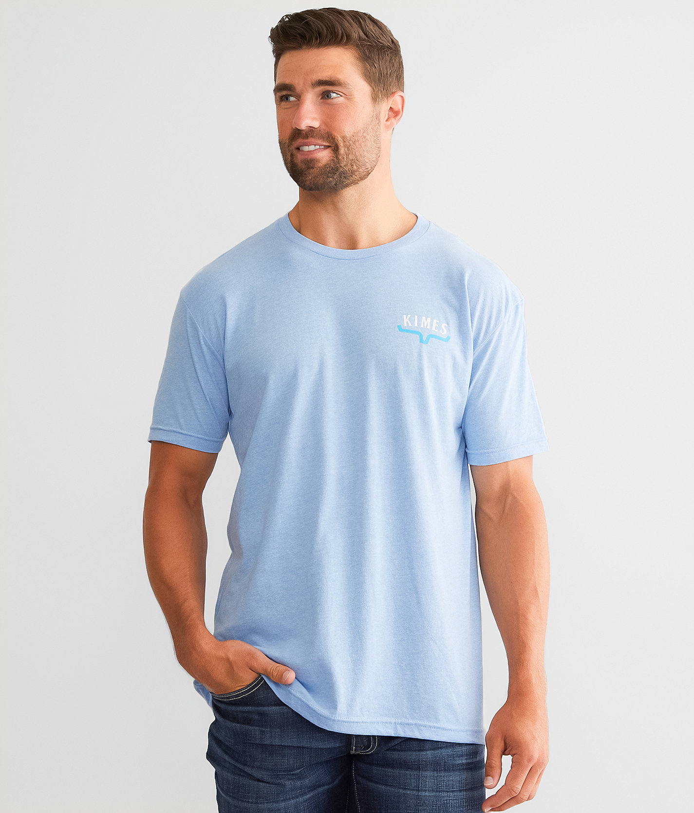 Kimes Ranch Huxton Fade T-Shirt - Men's T-Shirts in Heather Columbia Blue