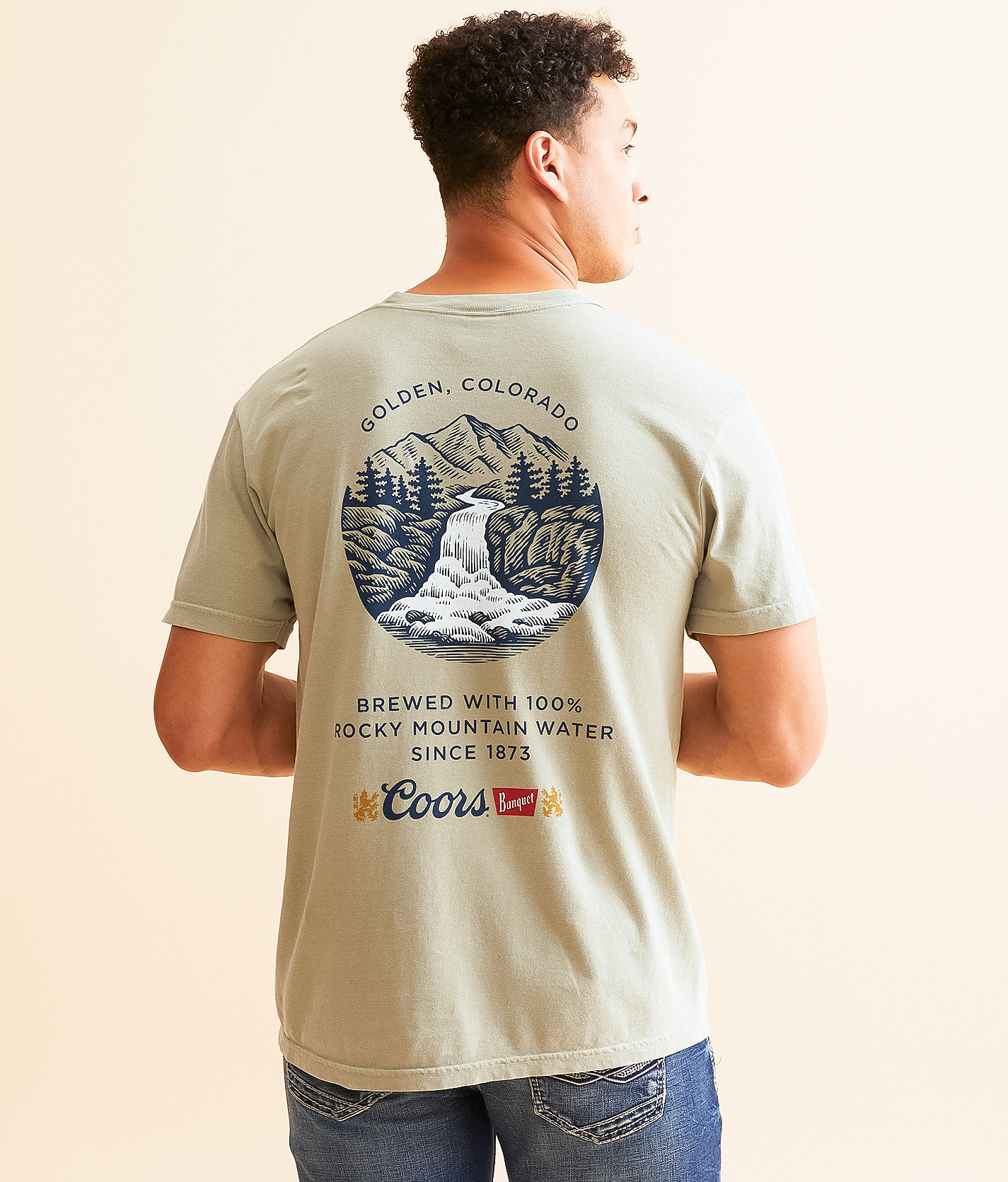 tee luv Coors® Waterfall T-Shirt - Men's T-Shirts in Khaki