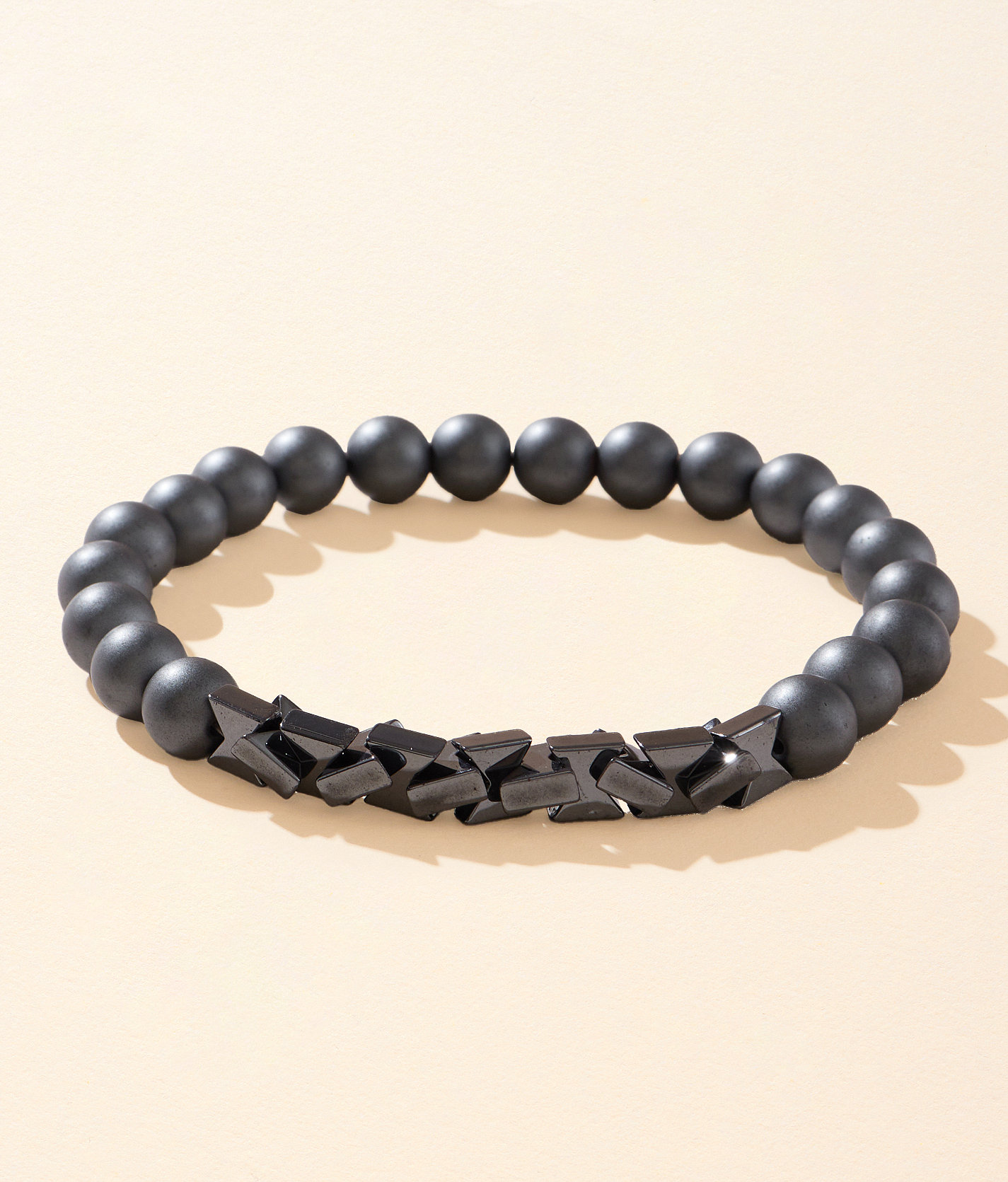 BKE Geo Beaded Bracelet - Men's Jewelry in Grey