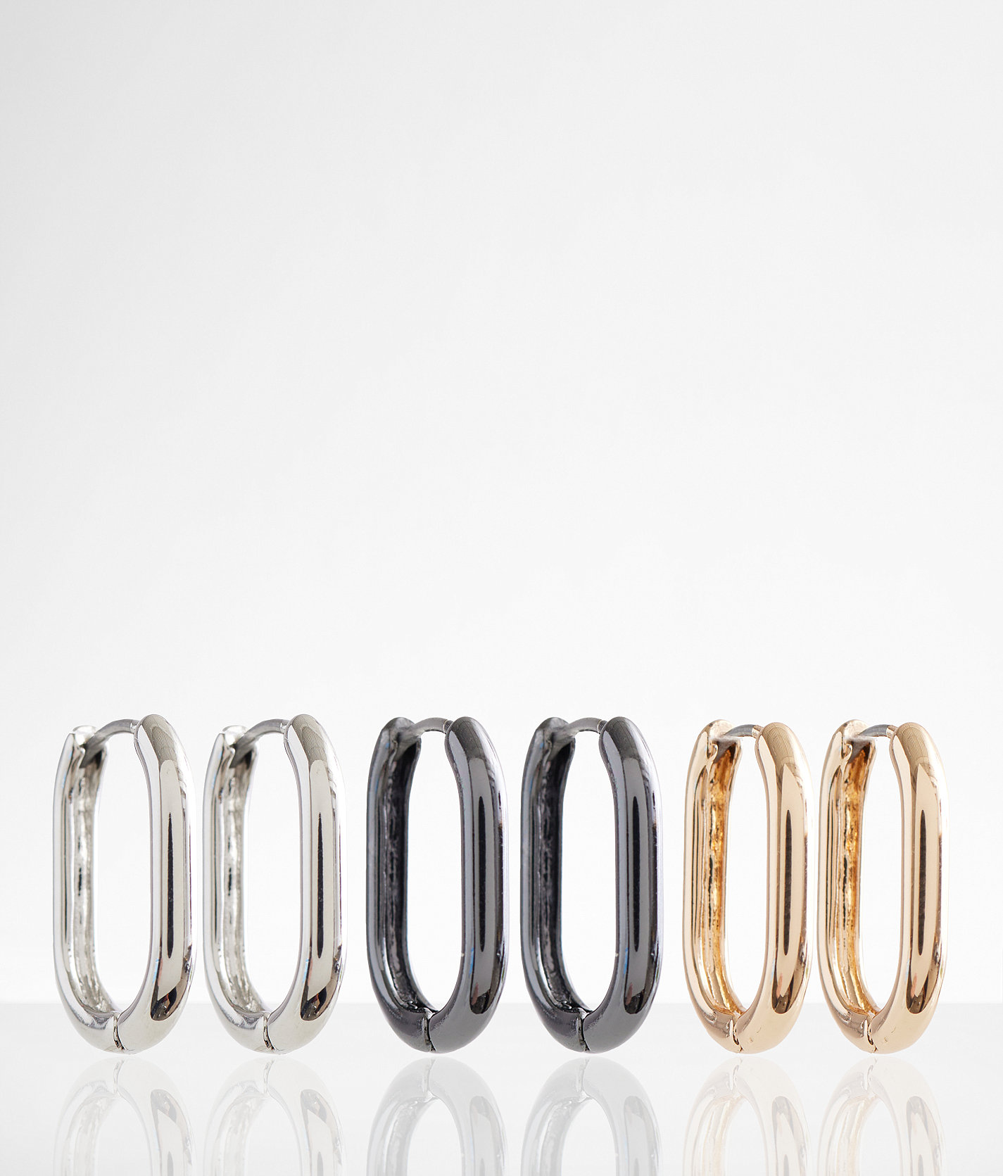 boutique by BKE 3 Pack Mixed Metal Earring Set - Women's Jewelry in Mixed Metal