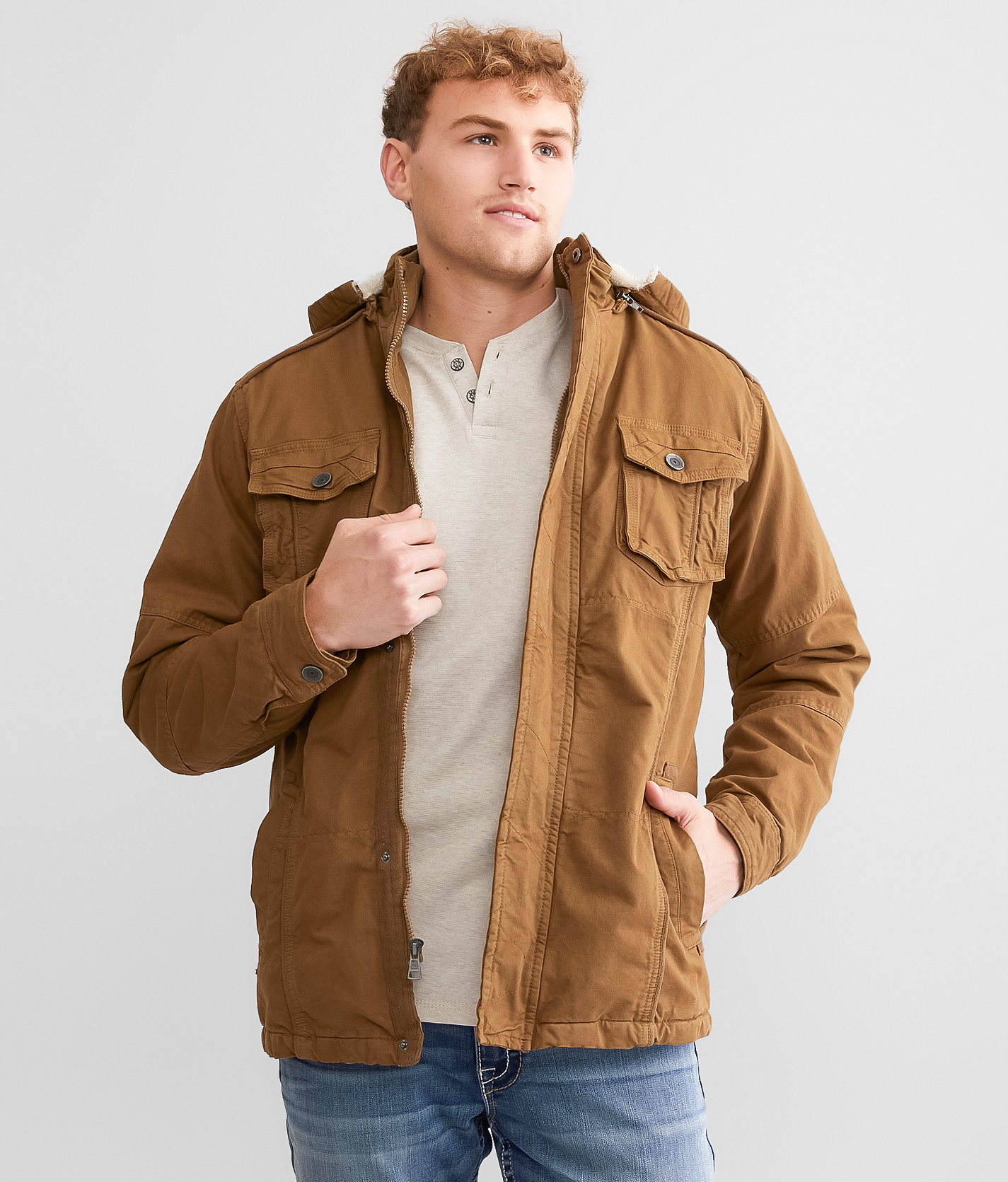BKE Hooded Canvas Jacket - Men's Coats & Jackets in Tobacco