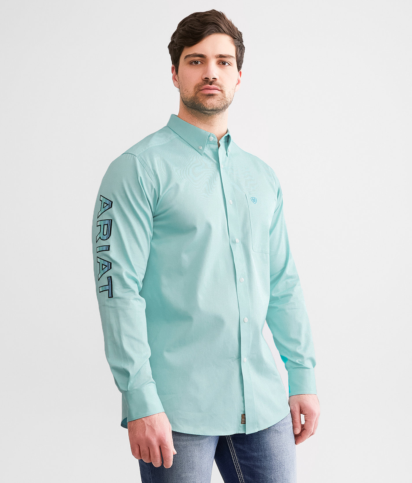 Ariat Team Logo Twill Shirt - Men's Shirts in Light Aqua