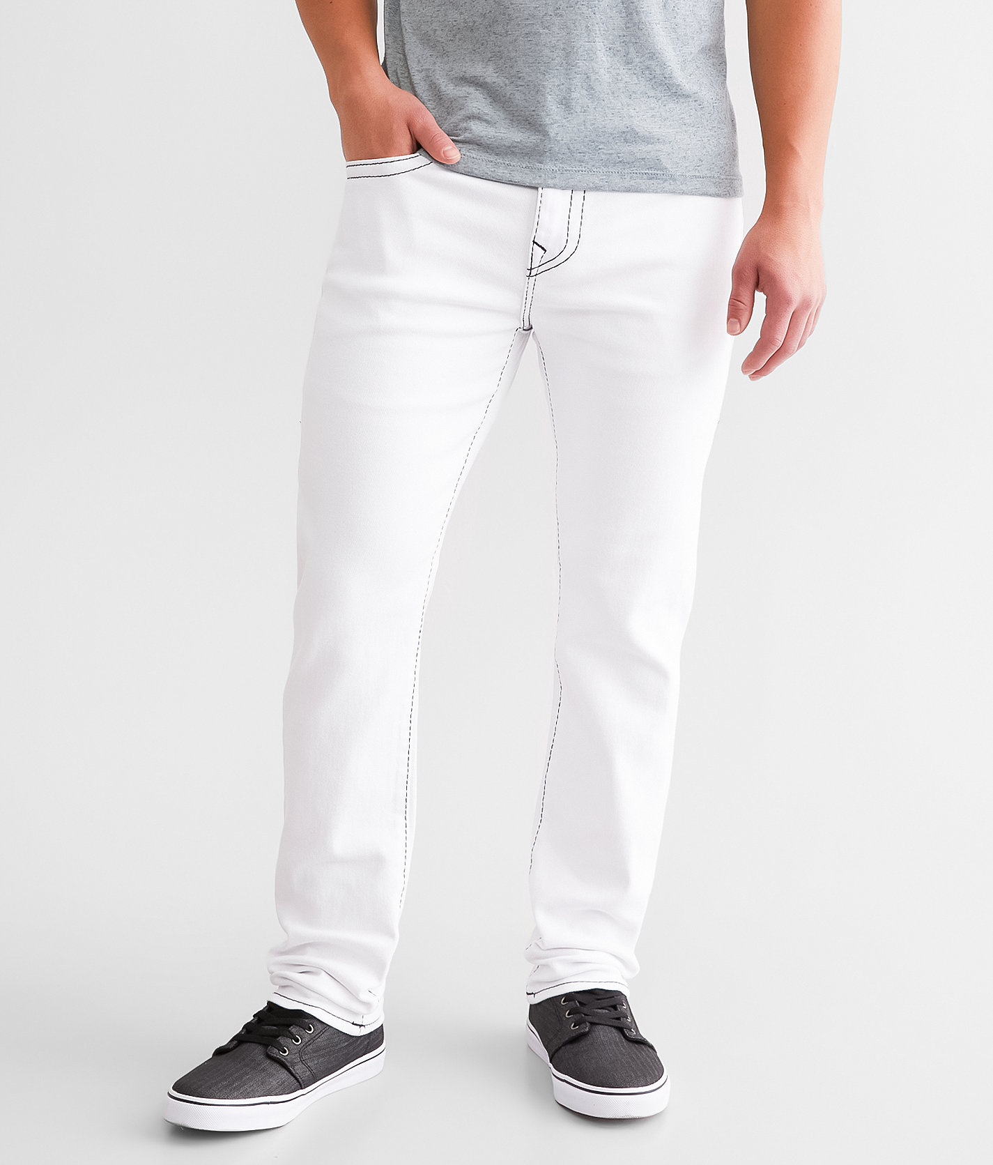 True Religion Rocco Relaxed Skinny Stretch Jean - Men's Jeans in Optic White