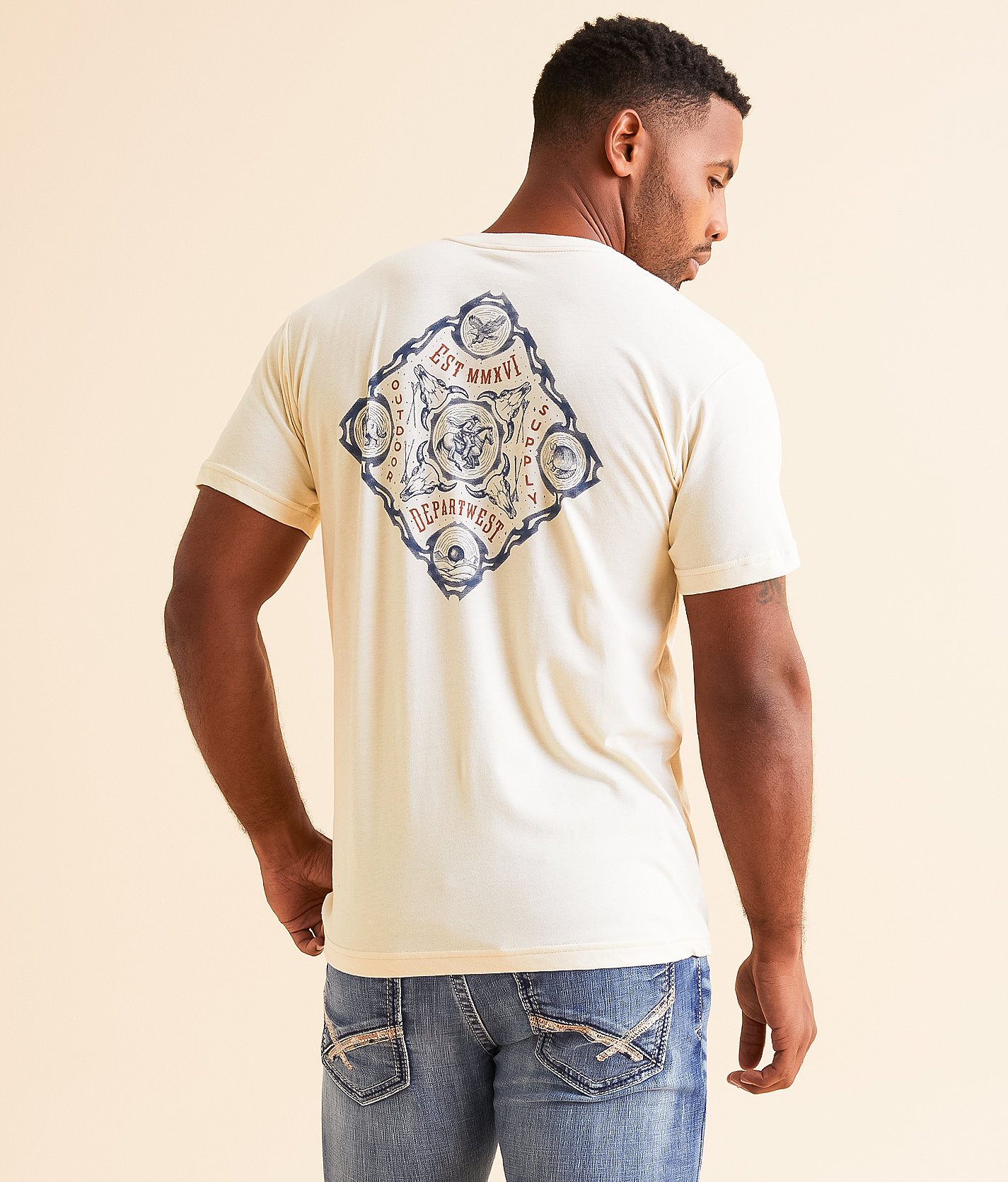 Departwest Outlaw Bandana T-Shirt - Men's T-Shirts in Sand Heather