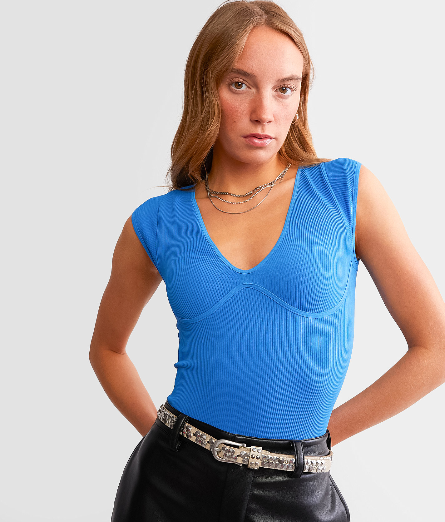 Free People Meg Seamless Bodysuit - Women's Bodysuits in Campanula