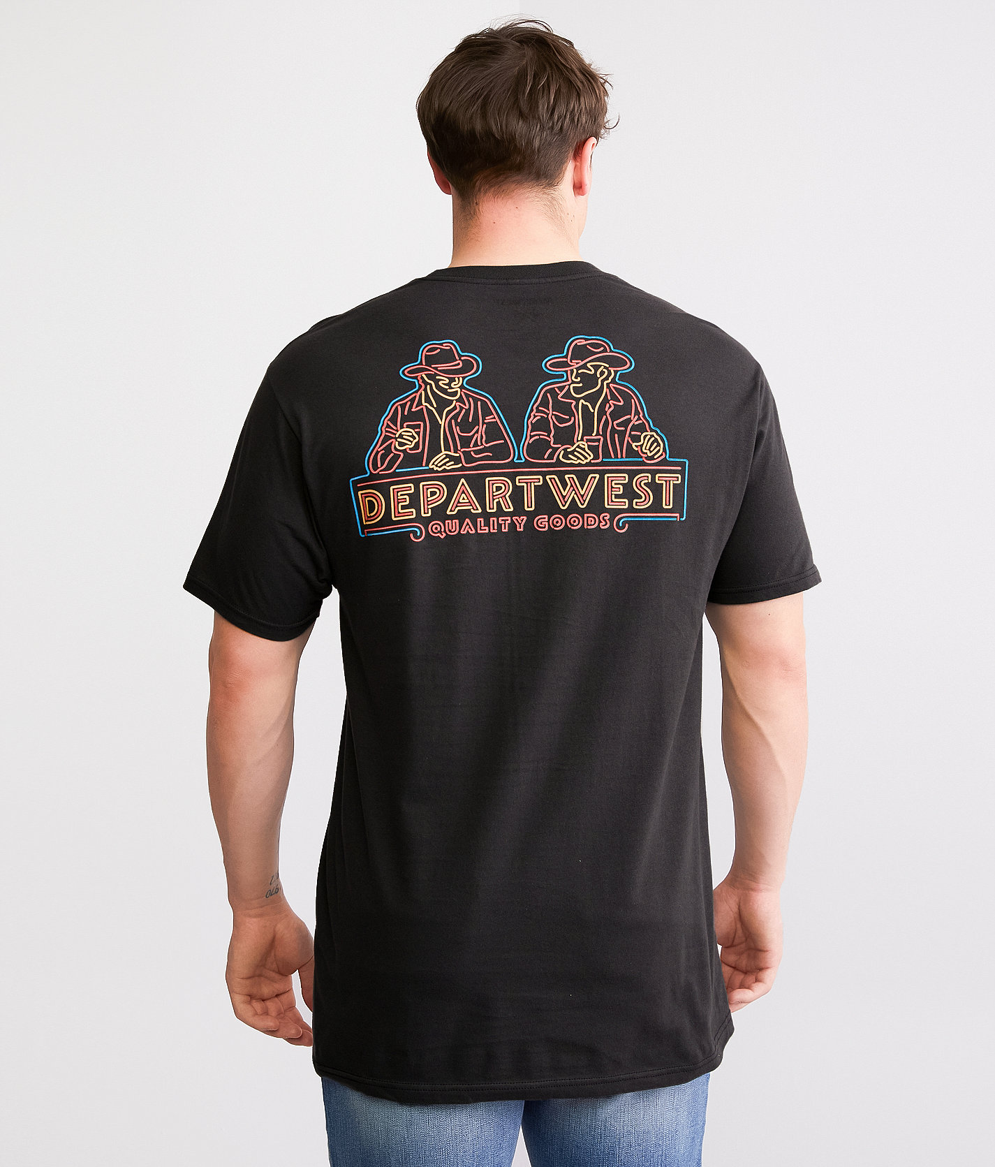 Departwest Neon Cowboy T-Shirt - Men's T-Shirts in Vintage Black