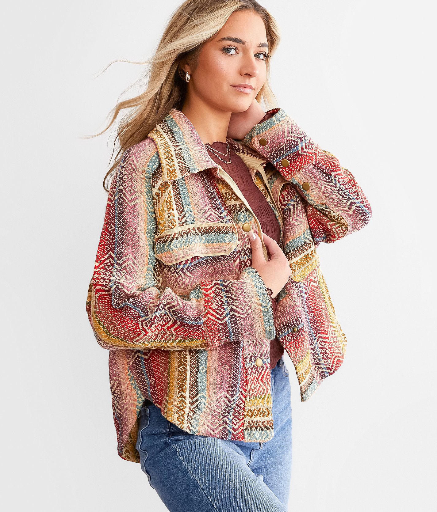 Free People Rainbow Rays Jacket - Women's Coats & Jackets in Sunset Combo
