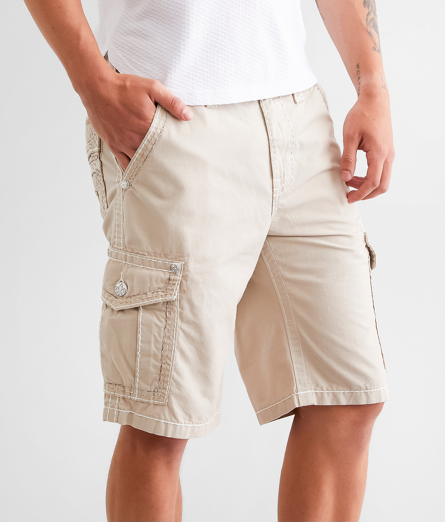 Rock Revival Classic Cargo Short - Men's Shorts in Stone
