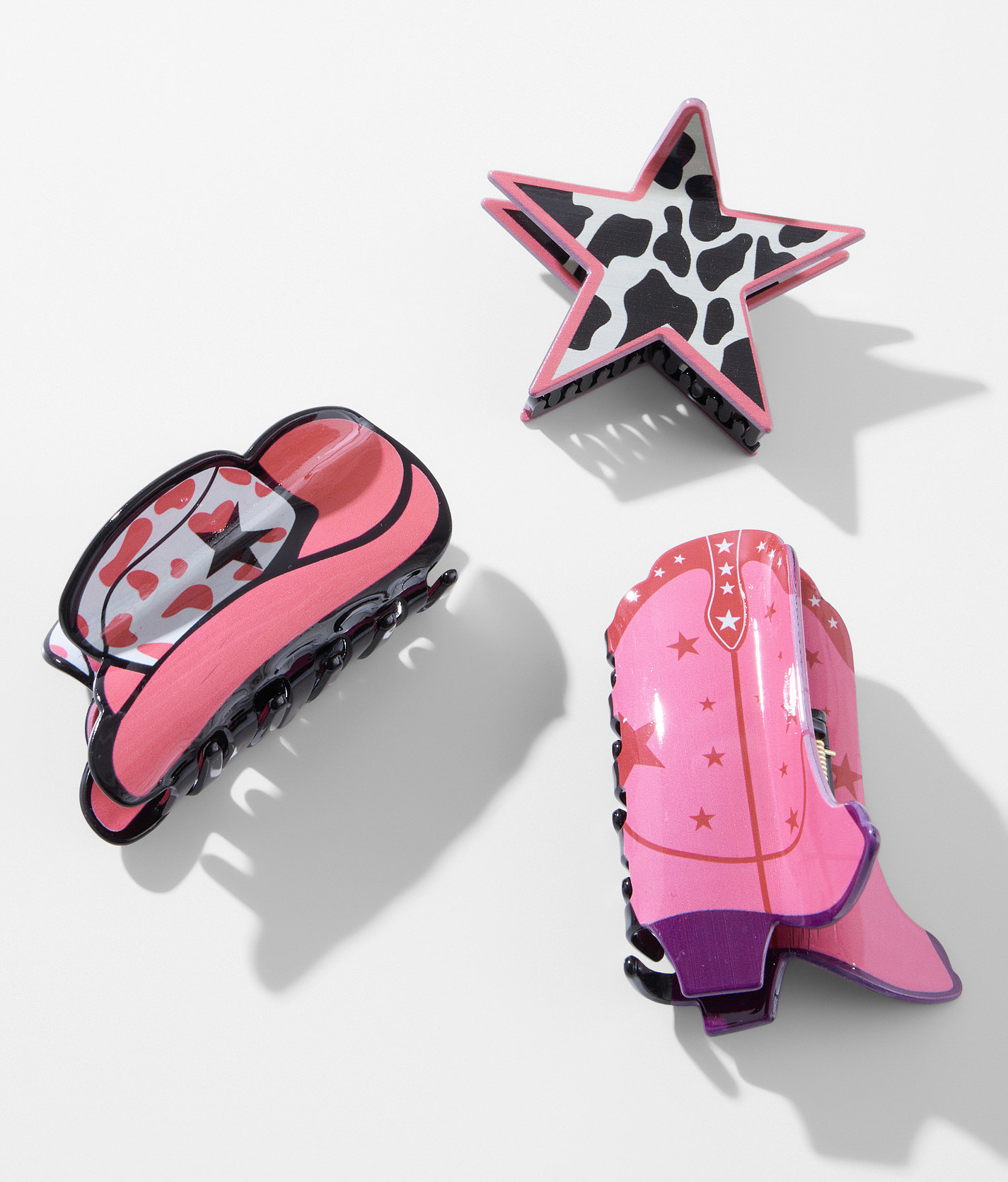 boutique by BKE 3 Pack Western Hair Claw Clips - Women's Hair Accessories in Assorted Multi