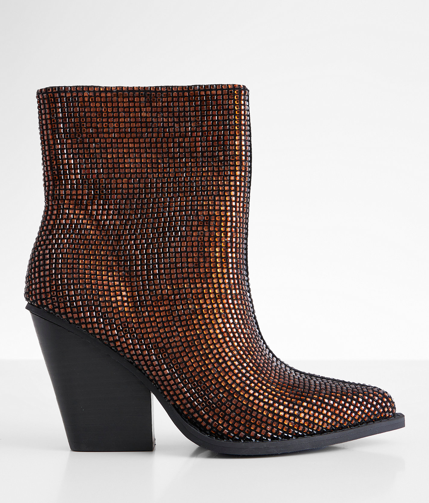 Beast Fashion Mikayla Glitz Ankle Boot - Women's Shoes in Brown