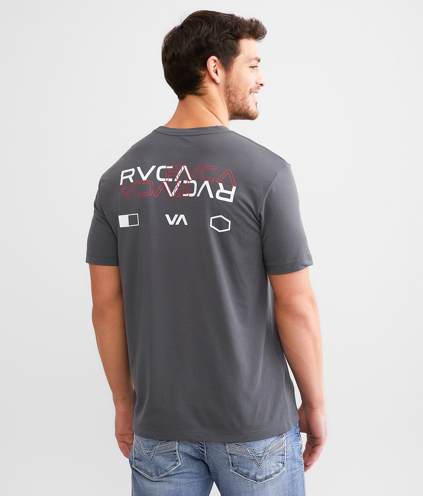 RVCA Layover Pin Sport T-Shirt - Men's T-Shirts in Slate