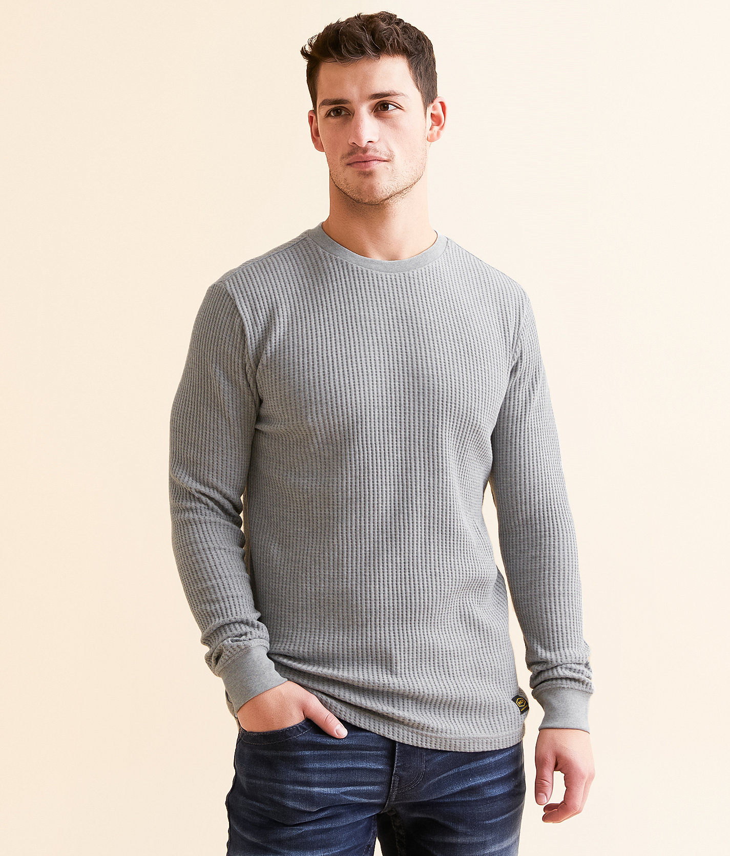 RVCA Day Shift Thermal - Men's T-Shirts in Grey Noise