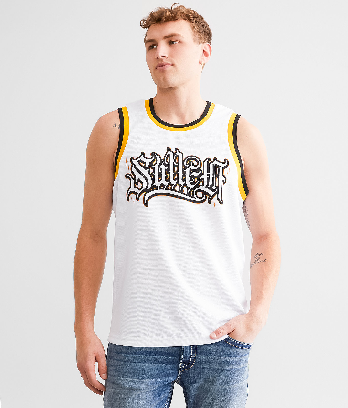 Sullen Shimmer Jersey Tank Top - Men's Tank Tops in White