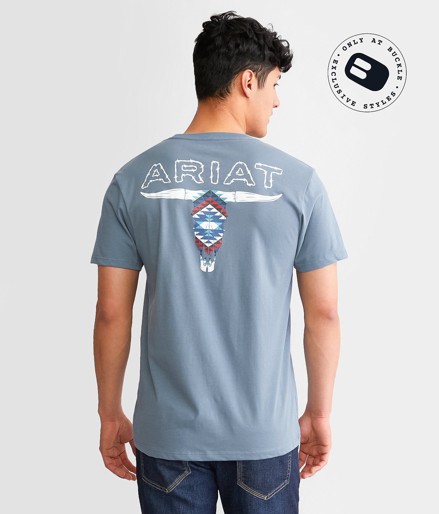 Ariat Barbed Southwest T-Shirt - Men's T-Shirts in Light Denim