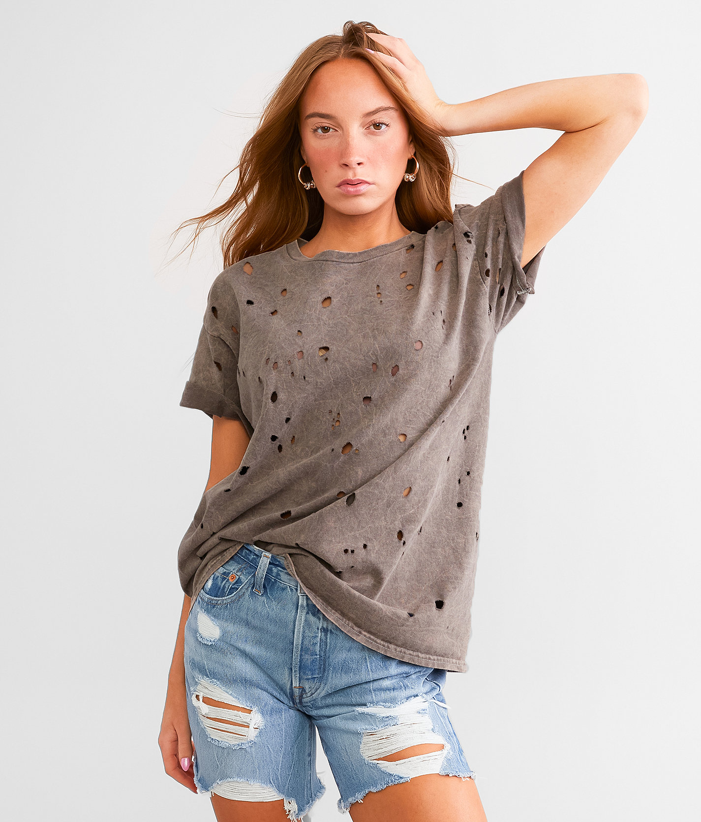 Gilded Intent Destructed T-Shirt - Women's T-Shirts in Iron