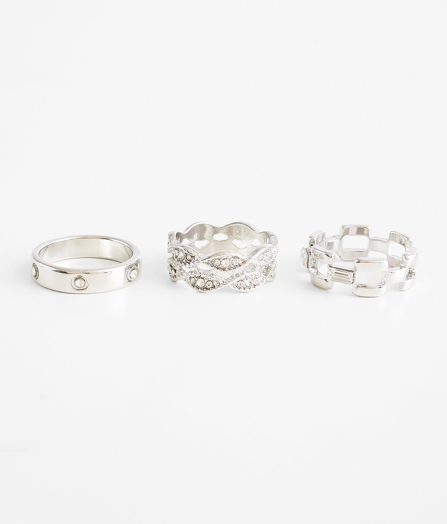 boutique by BKE 3 Pack Ring Set - Women's Jewelry in Silver