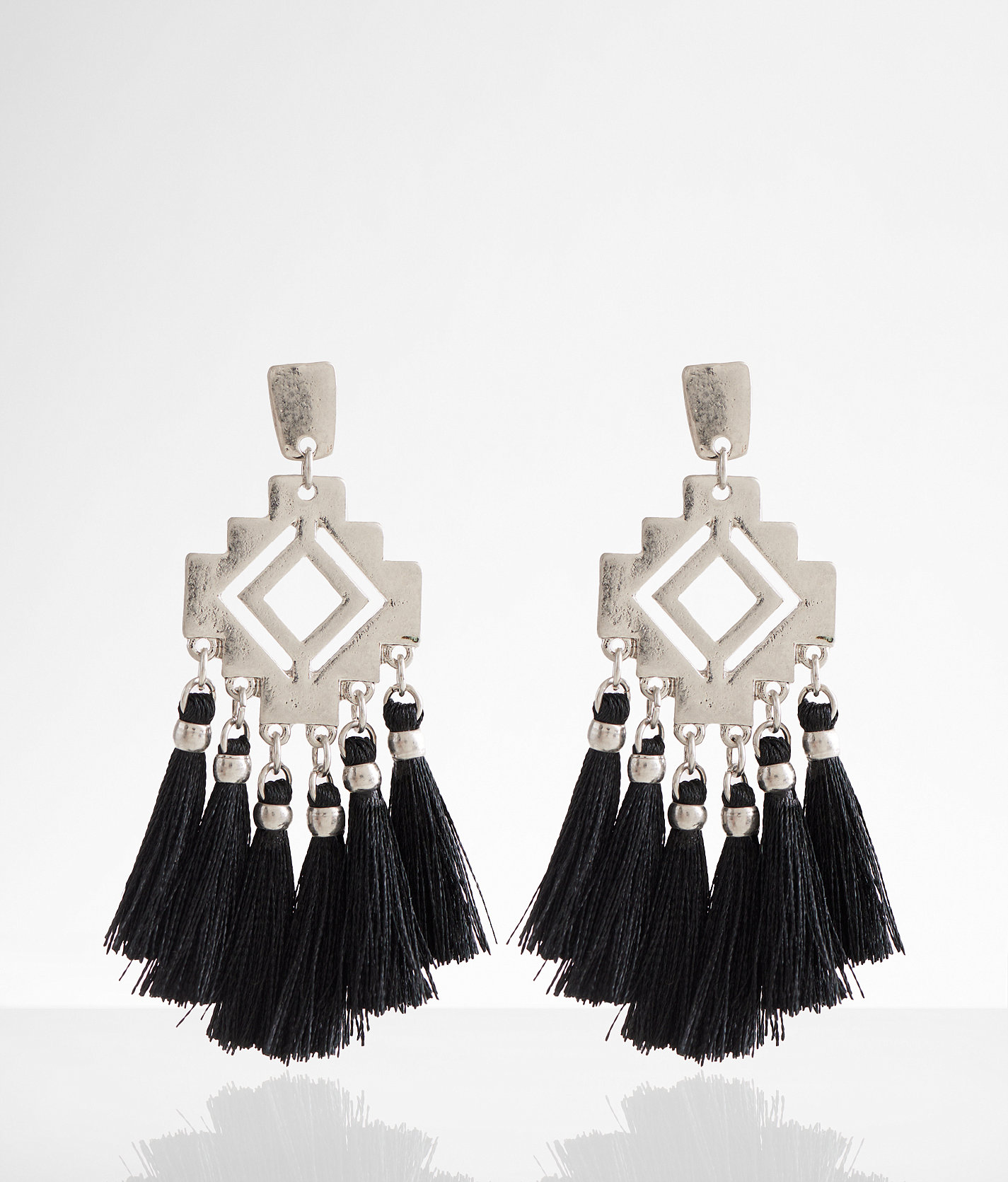 boutique by BKE Southwestern Tassel Earring - Women's Jewelry in Silver