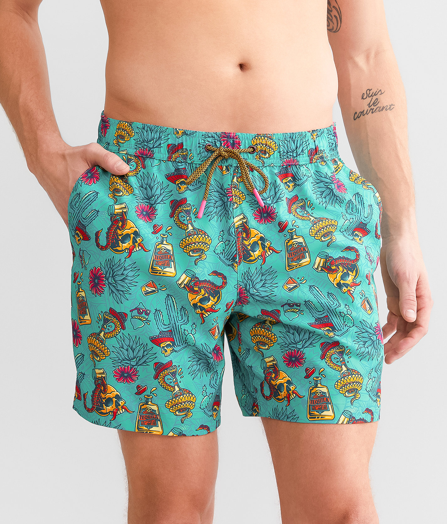 Sullen Tequila Pardy Stretch Swim Trunks - Men's Swimwear in Multi Colored