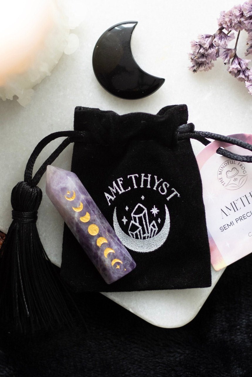 Amethyst Moon Phase Crystal Point