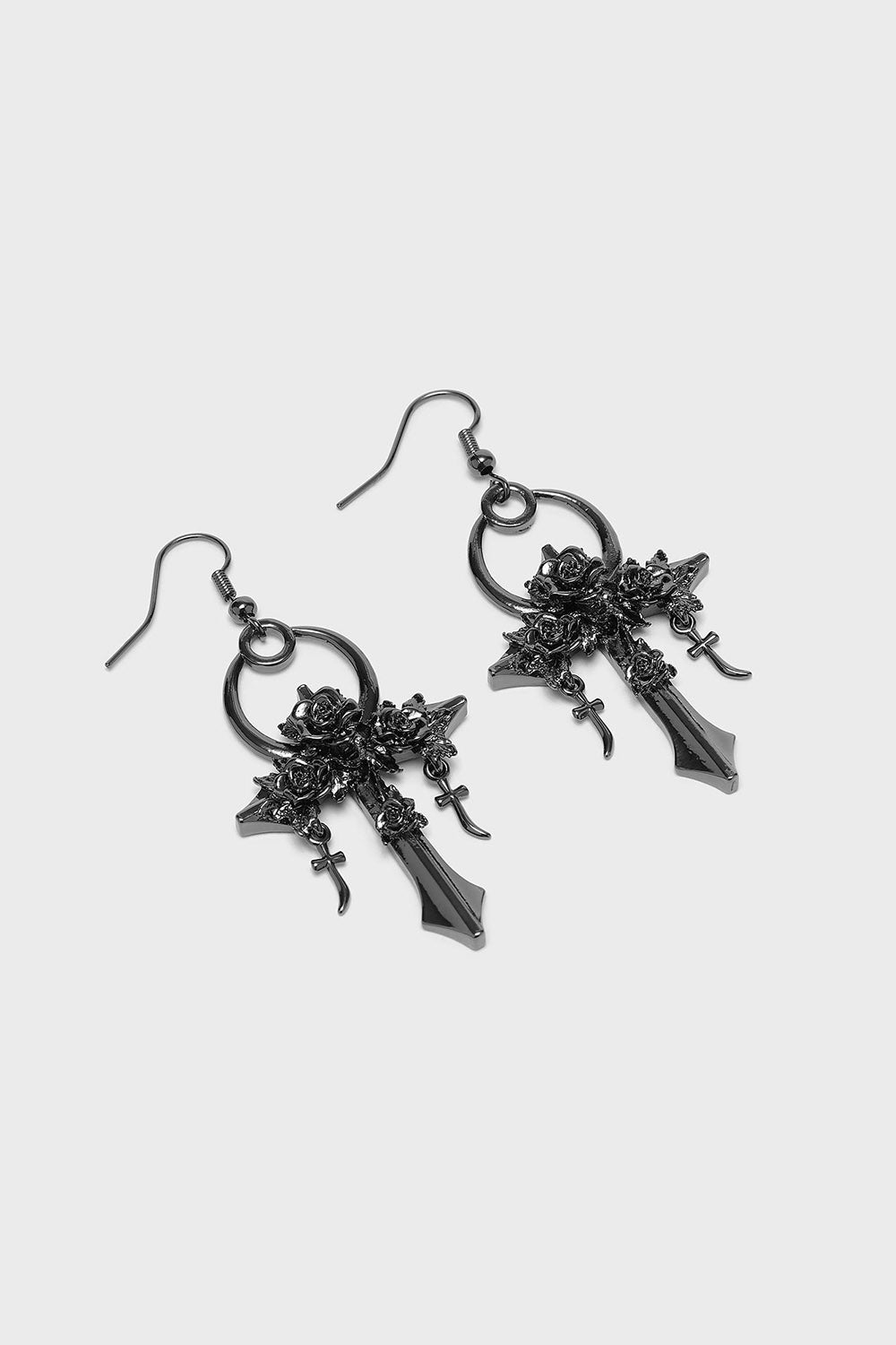Mourning Ankh Earrings [Gunmetal]