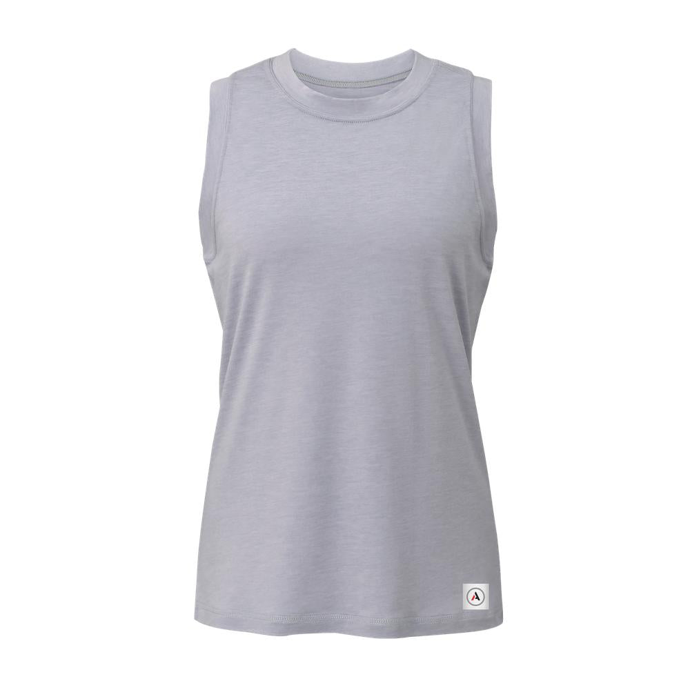 Athletic Annex High Neck Crop Tank Top | Silver Cloud | Women's Running & Yoga Tops
