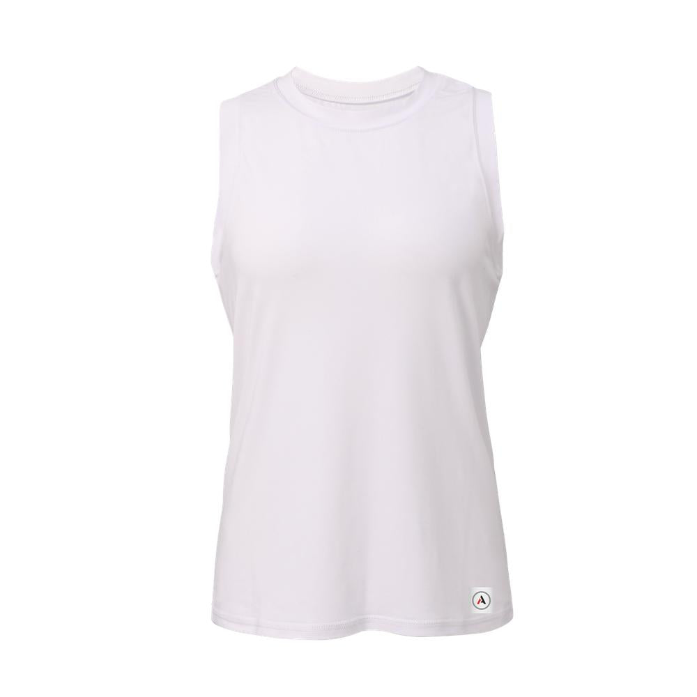 Athletic Annex High Neck Crop Tank Top | White | Women's Running & Yoga Tops