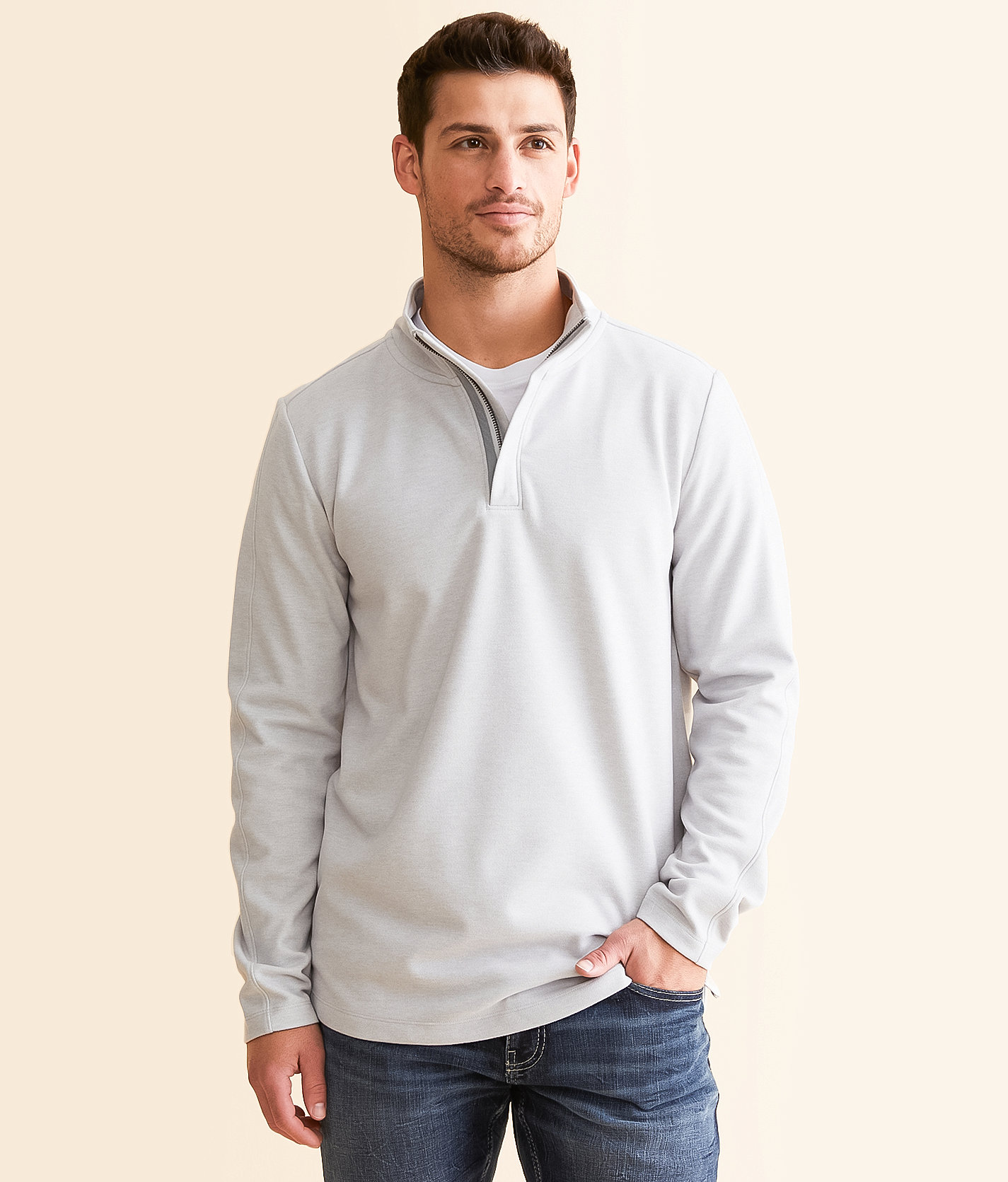 Outpost Makers Quarter Zip Pullover - Men's Sweatshirts in Quite Gray