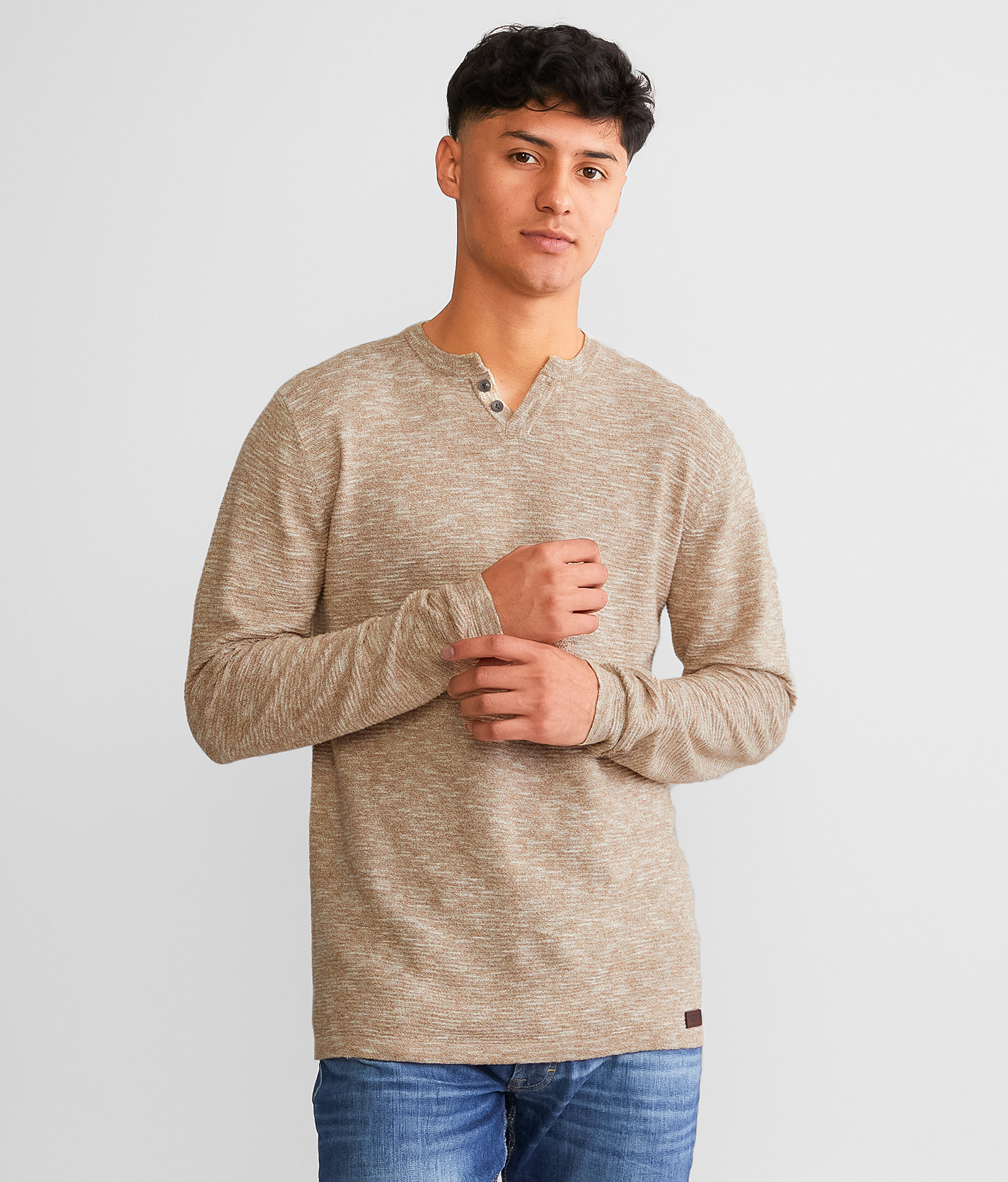 Outpost Makers Textured Henley Sweater - Men's Sweaters in Rubber